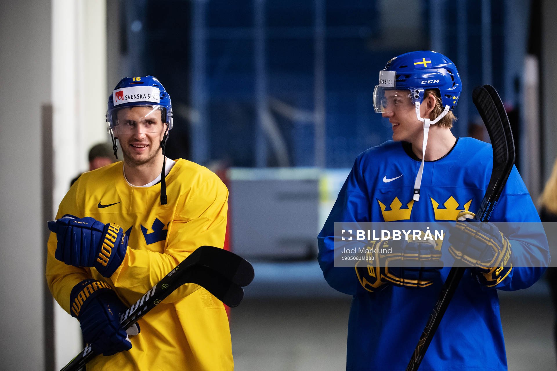 Marcus Krüger and Oskar Lindblom of Sweden at a practice