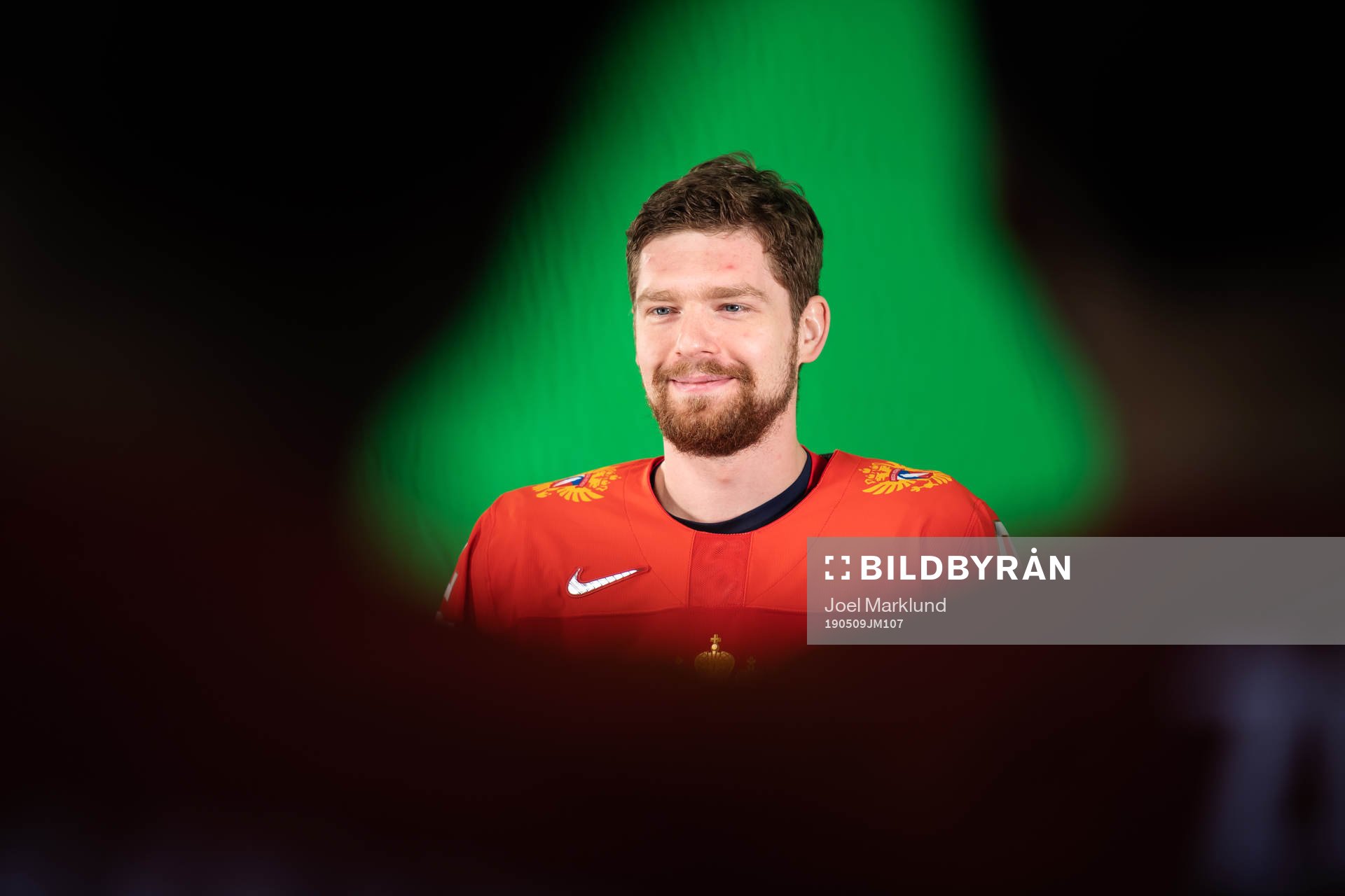 Yevgeni Kuznetsov of Russia at a green screen filming