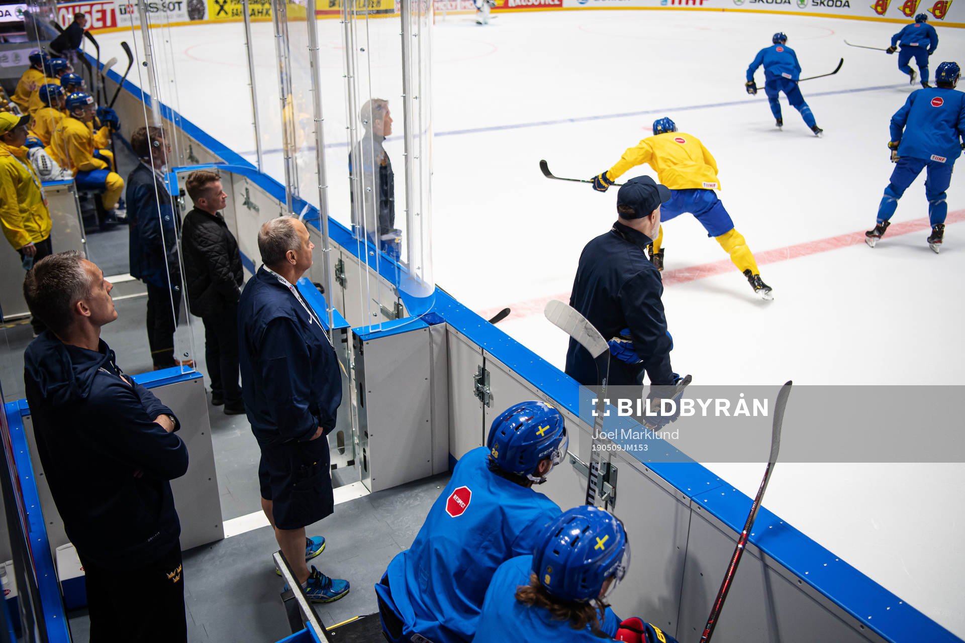 Equipment manager Anders Weiderstål of Sweden watches a
