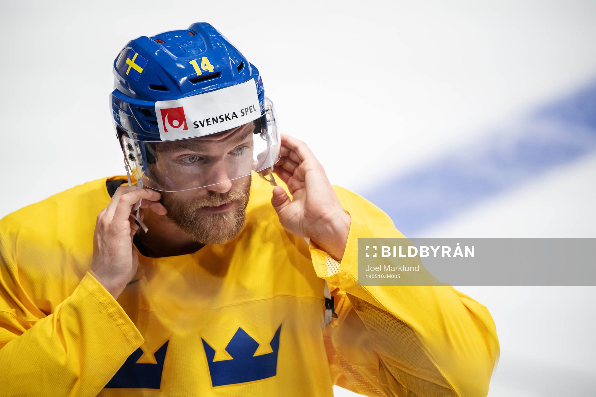 Mattias Ekholm of Sweden at a practice session