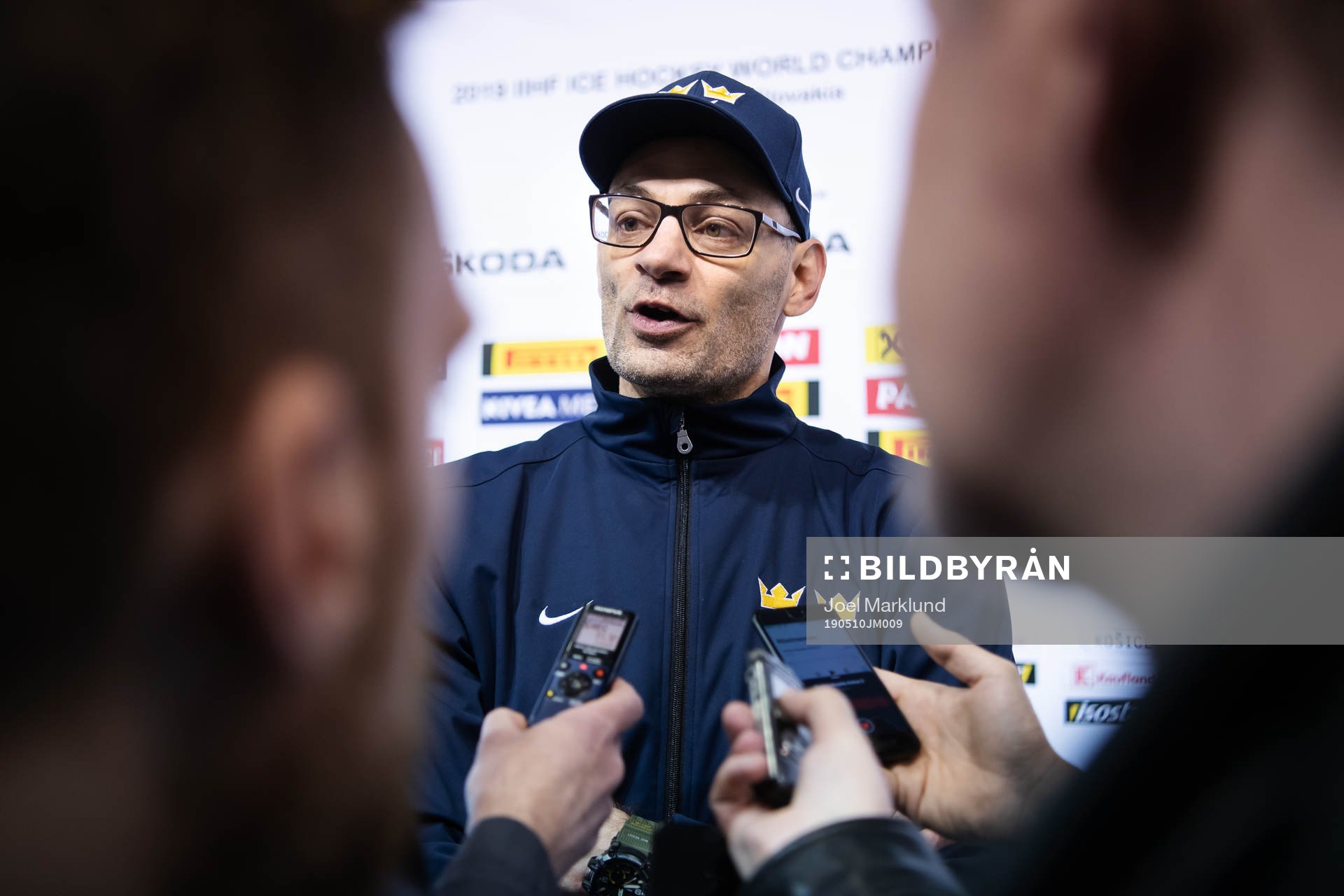 Assistant coach Peter Popovic of Sweden is being interview