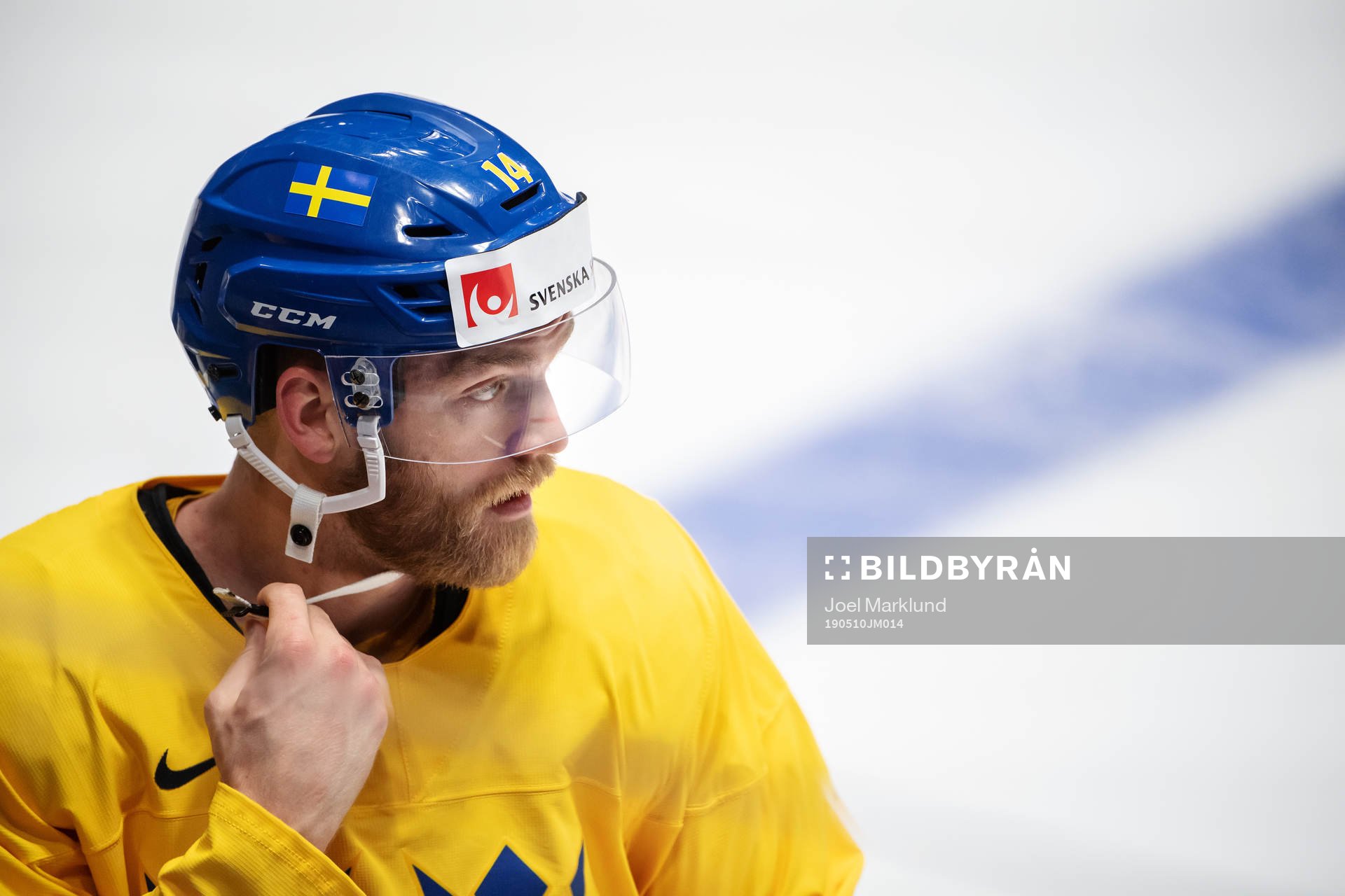 Mattias Ekholm of Sweden at a practice session