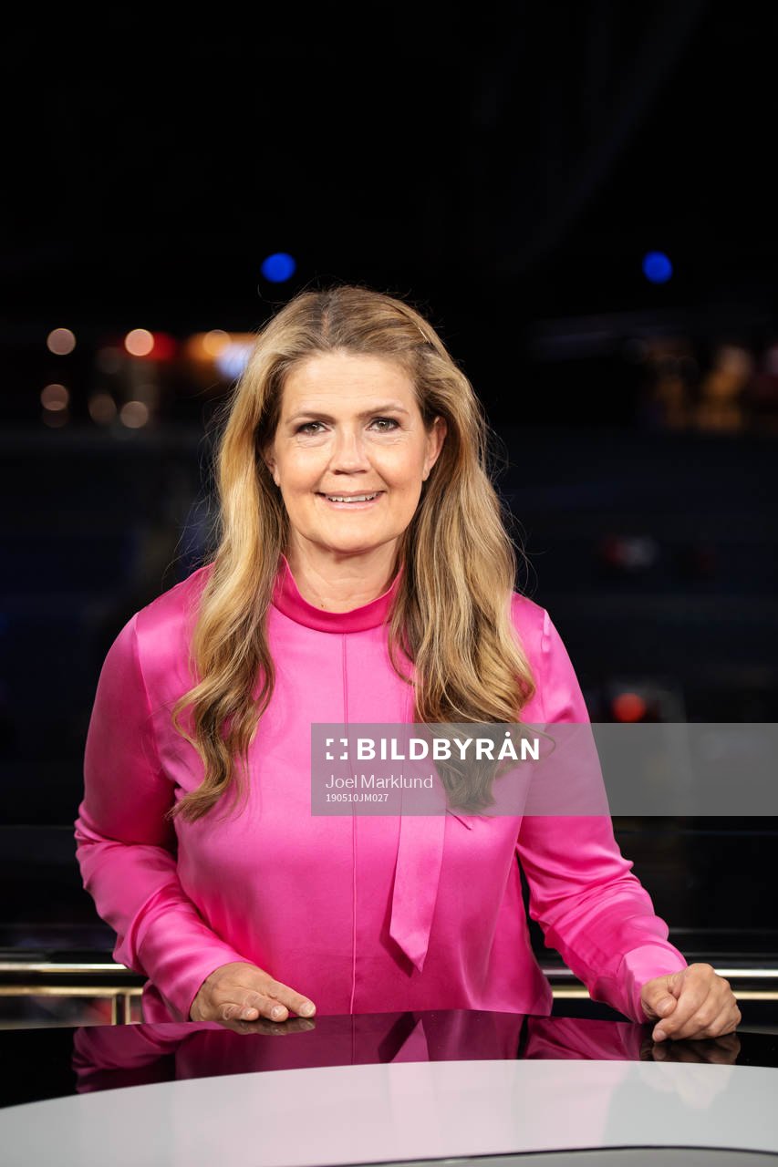 Marie Lehmann poses for a portrait in the SVT tv studio