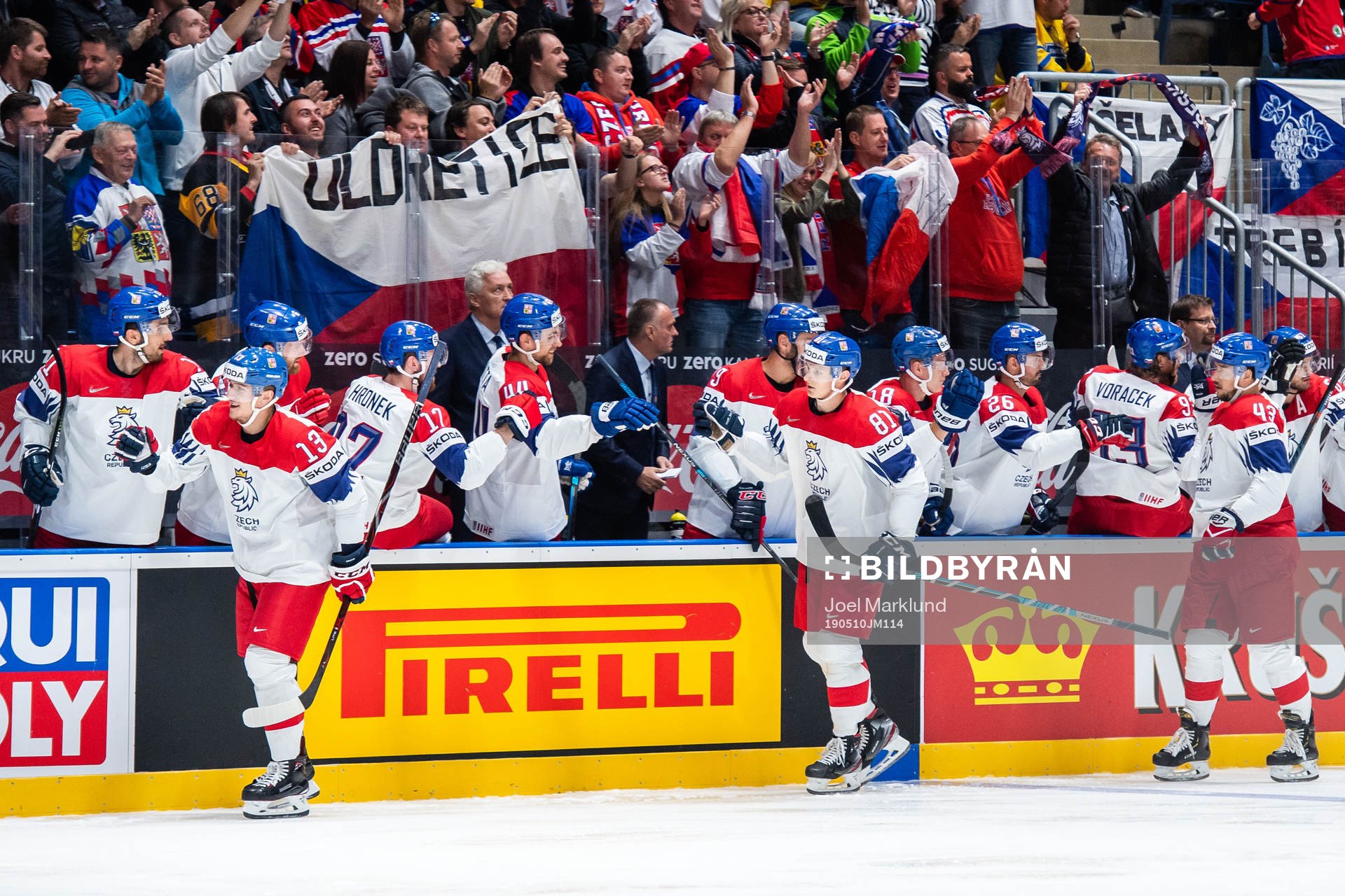 Jakub Vrana , Dominik Kubalik och Jan Kovar of Czech