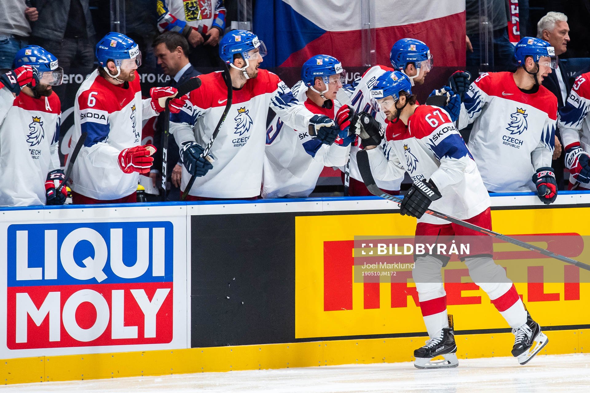 Michael Frolik of Czech Republic celebrates the 3-2 goal