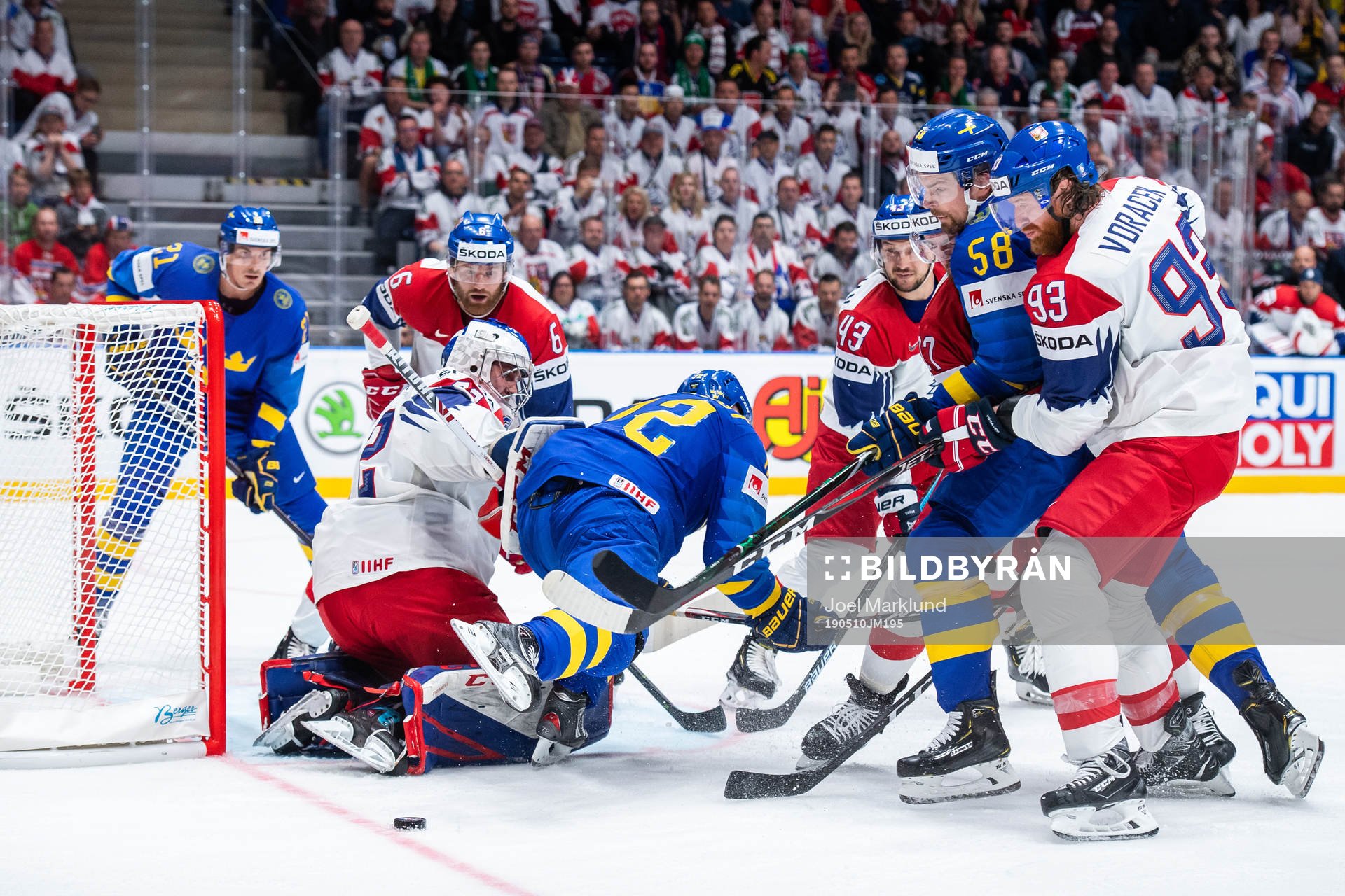 Loui Eriksson, Patric Hörnqvist and Anton Lander of Sweden