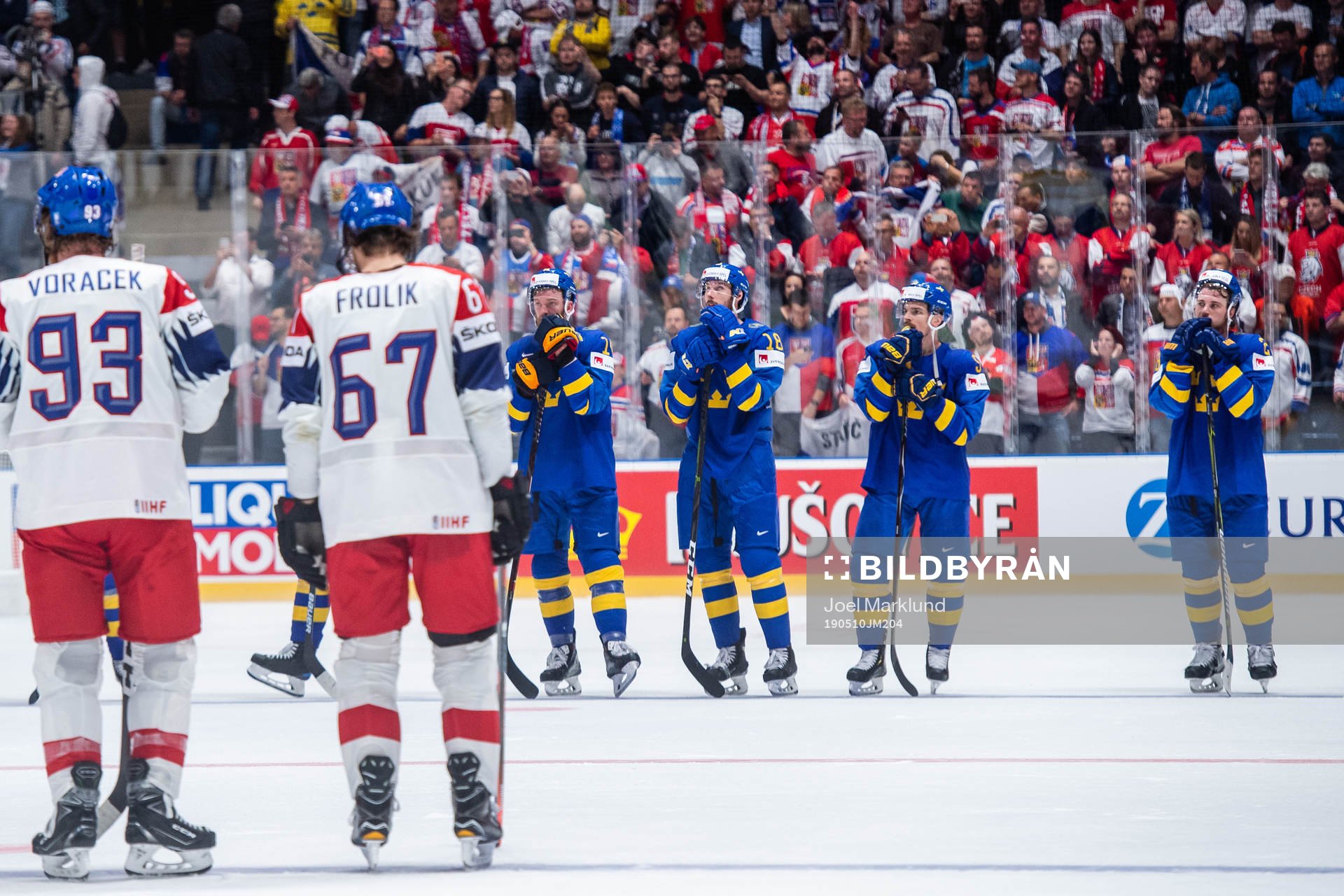 Mattias Ekholm , Marcus Pettersson , Anton Lander and Elias