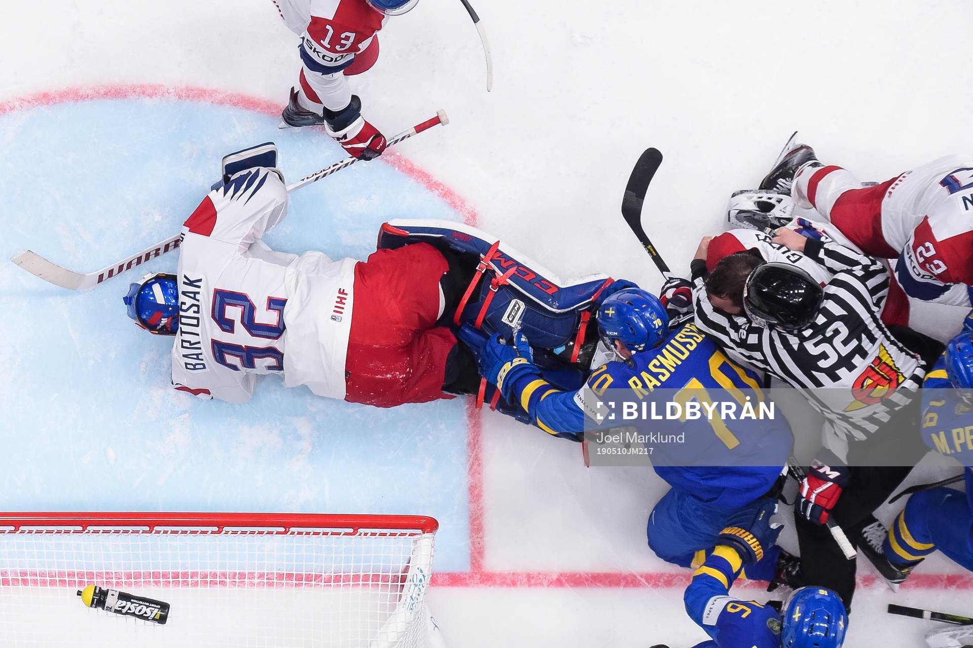 Goaltender Patrik Bartosak of Czech Republic and Dennis
