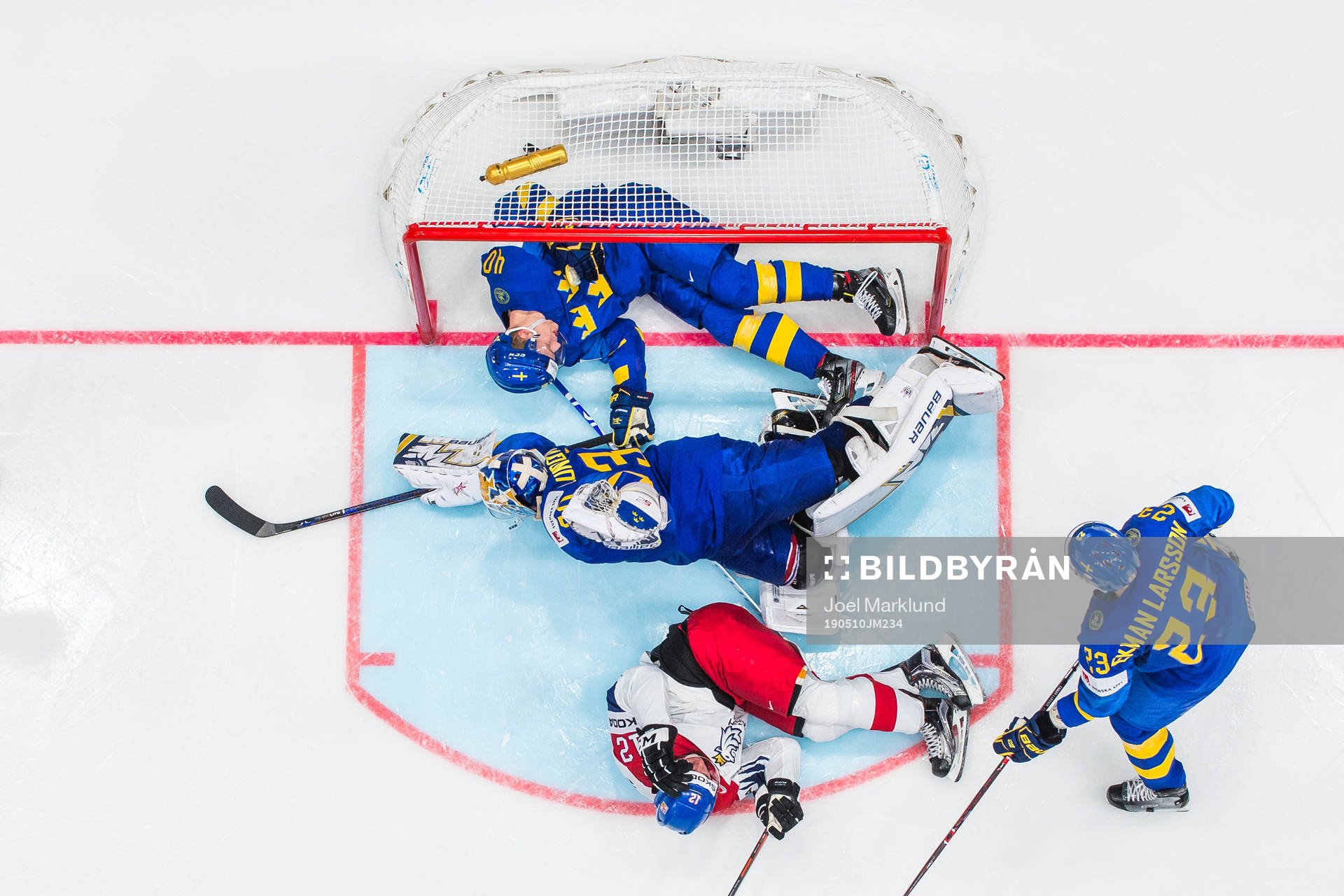 Michael Frolik of Czech Republic, not pictured, scores the