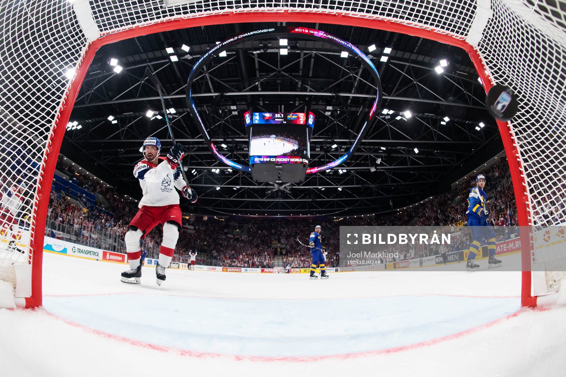 Michal Repik of Czech Republic hits the puck