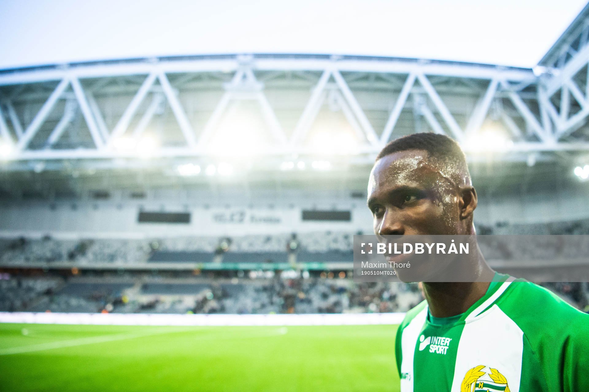 Hammarbys Kossounou Odilon efter fotbollsmatchen i Allsvenskan mellan Hammarby och Sirius den 10 maj 2019 i Stockholm.