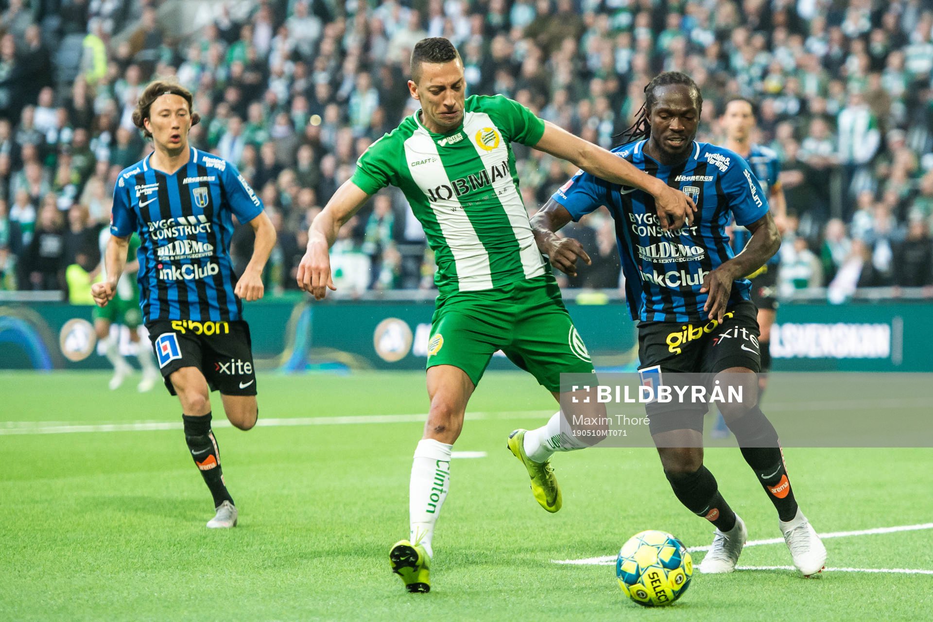 Hammarbys Nikola Djurdjic och Sirius Kebba Ceesay