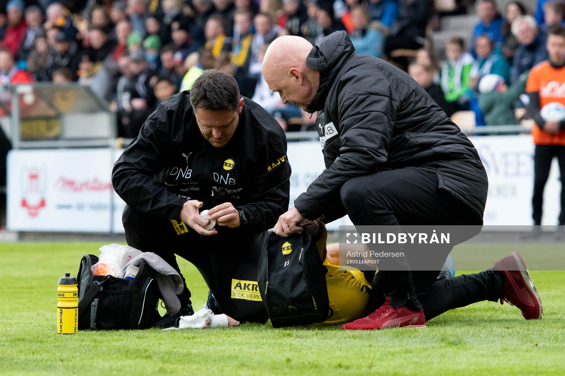 Simen Rafn of Lillestrøm in pain