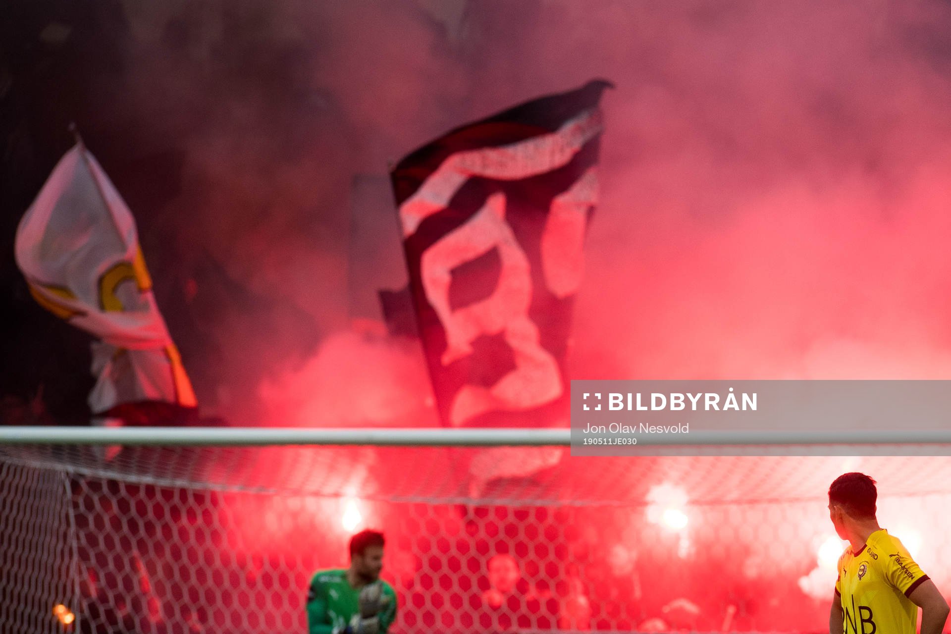Pyro effects among the Rosenborg supporters