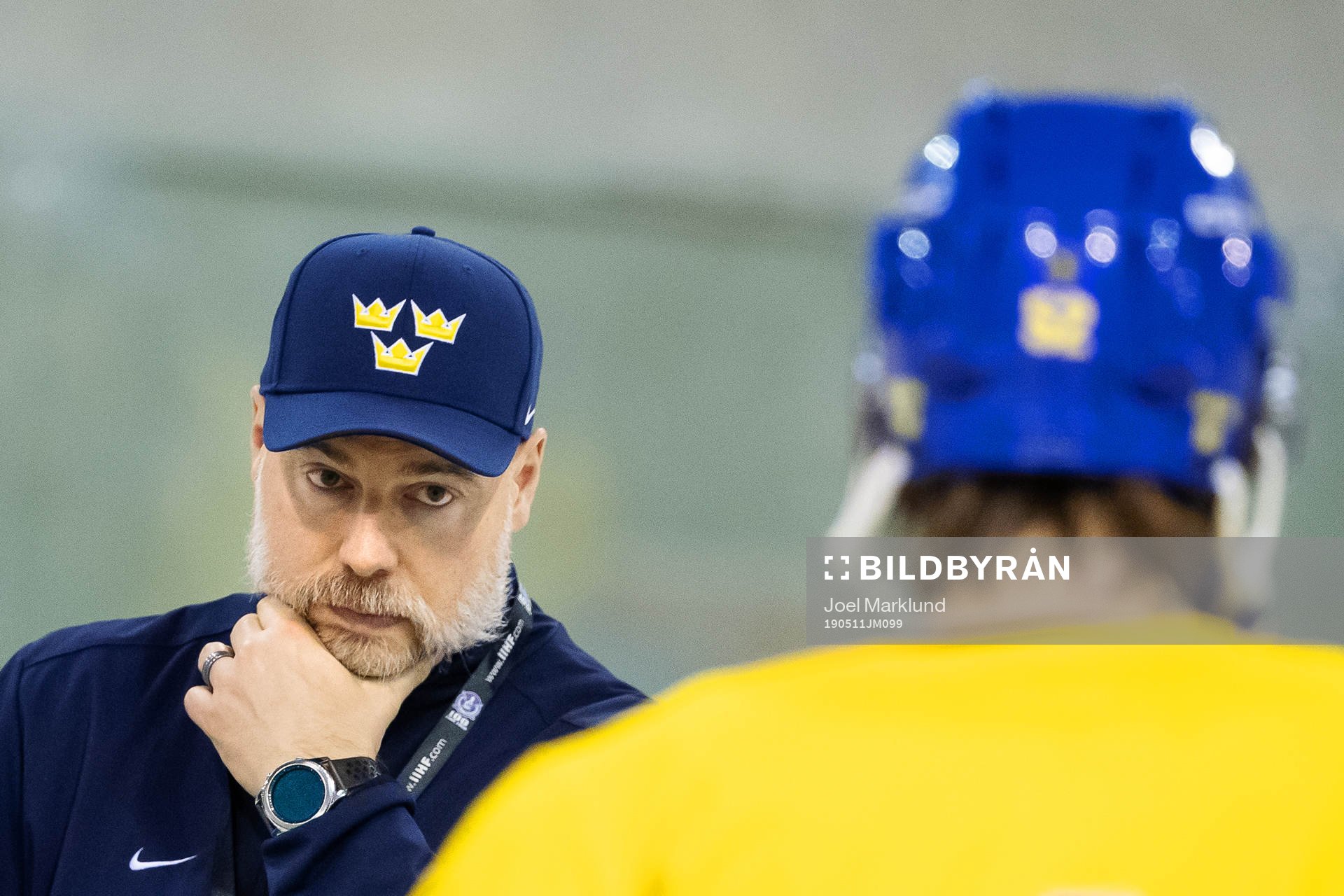 Head coach Rikard Grönborg of Sweden at a practice session