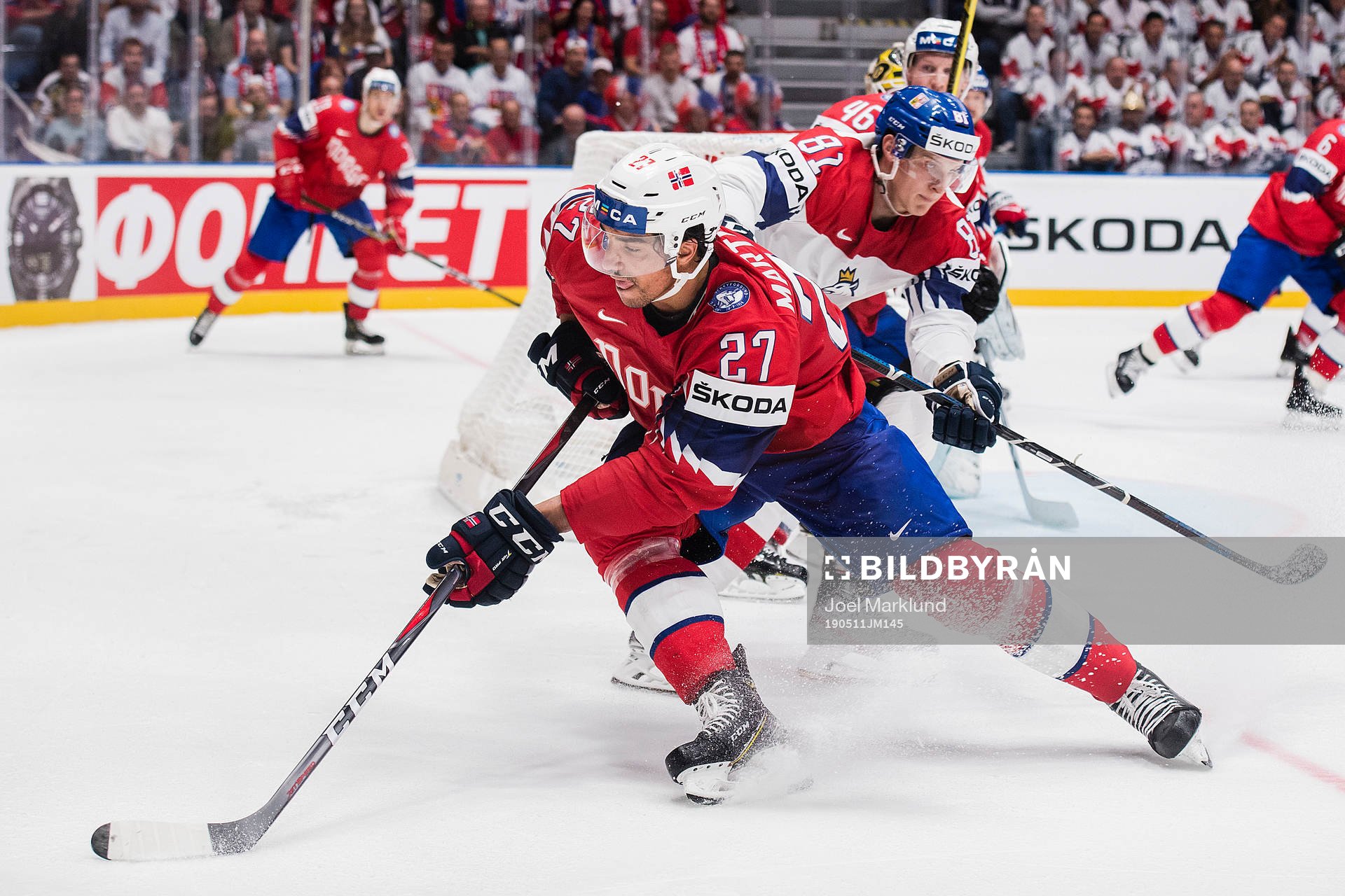 Andreas Martinsen of Norway  and Dominik Kubalik of Czech