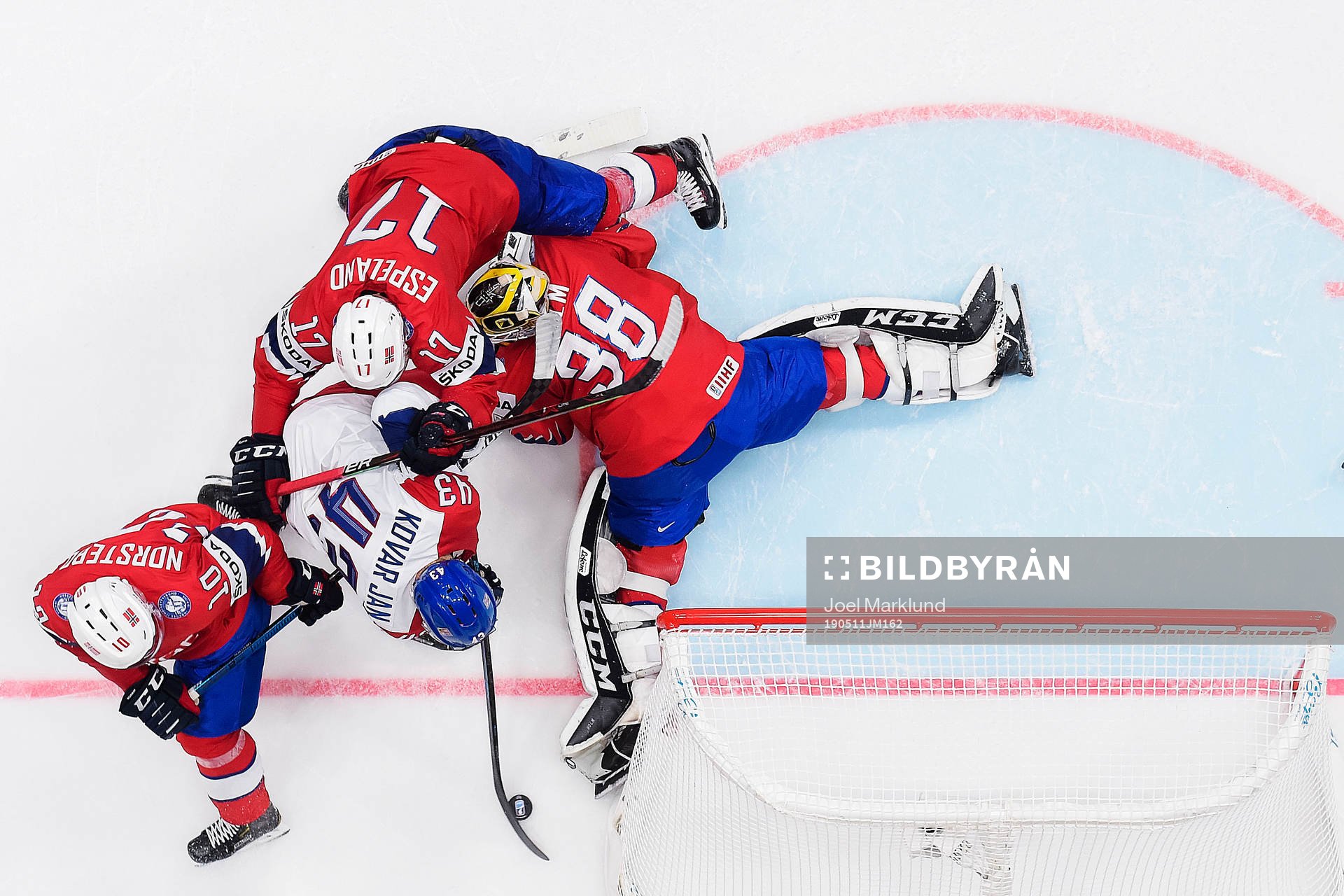 Mattias Nørstebø, Stefan Espeland and goaltender Henrik