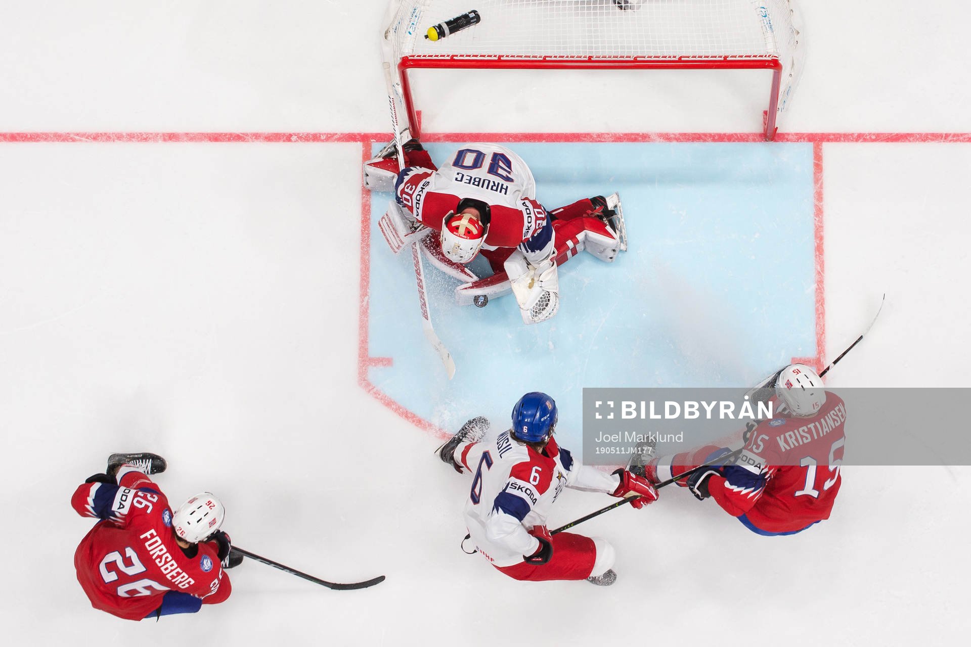 Kristian Forsberg and Tommy Kristiansen of Norway in action