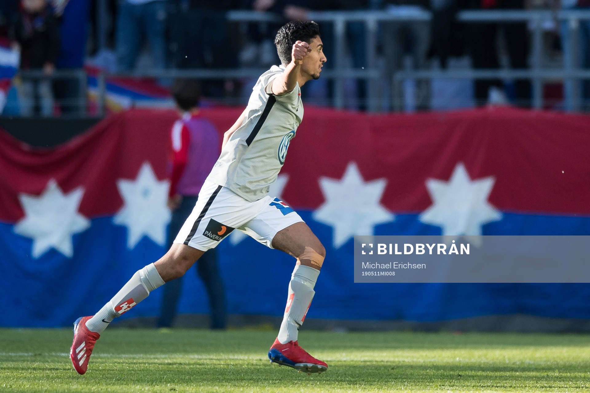 Jönköpings Amir Al-Ammari jublar efter 0-1 under fotbollsmatchen i Superettan mellan Örgryte och Jönköpings Södra den 11 maj 2019 i Göteborg.