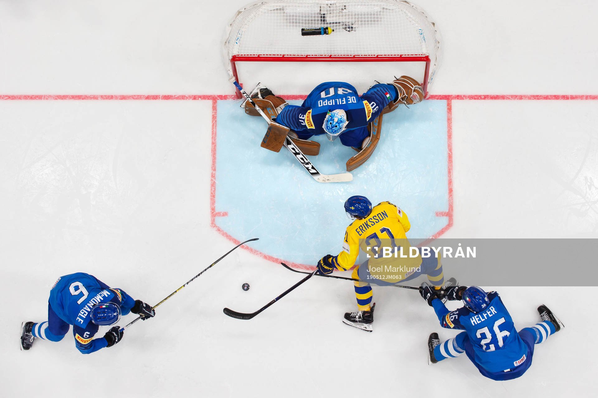 Sean McMonagle, goaltender Marco de Filippo Roia and Armin