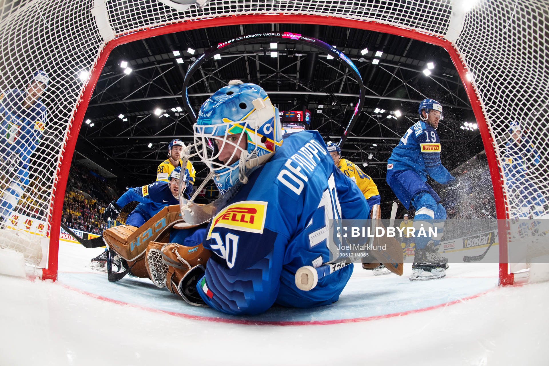 Alex Trivellato, goaltender Marco de Filippo Roia and