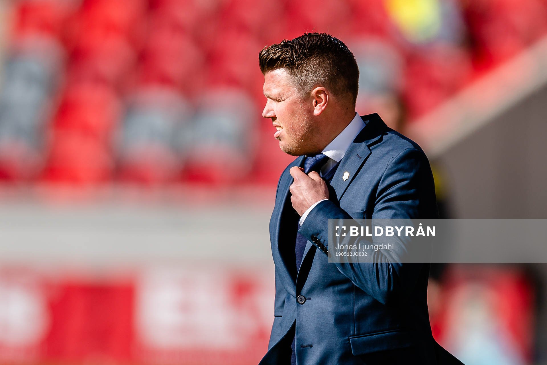 Östers tränare Christian Järdler under fotbollsmatchen i Superettan mellan Öster och Västerås den 12 maj 2019 i Växjö.