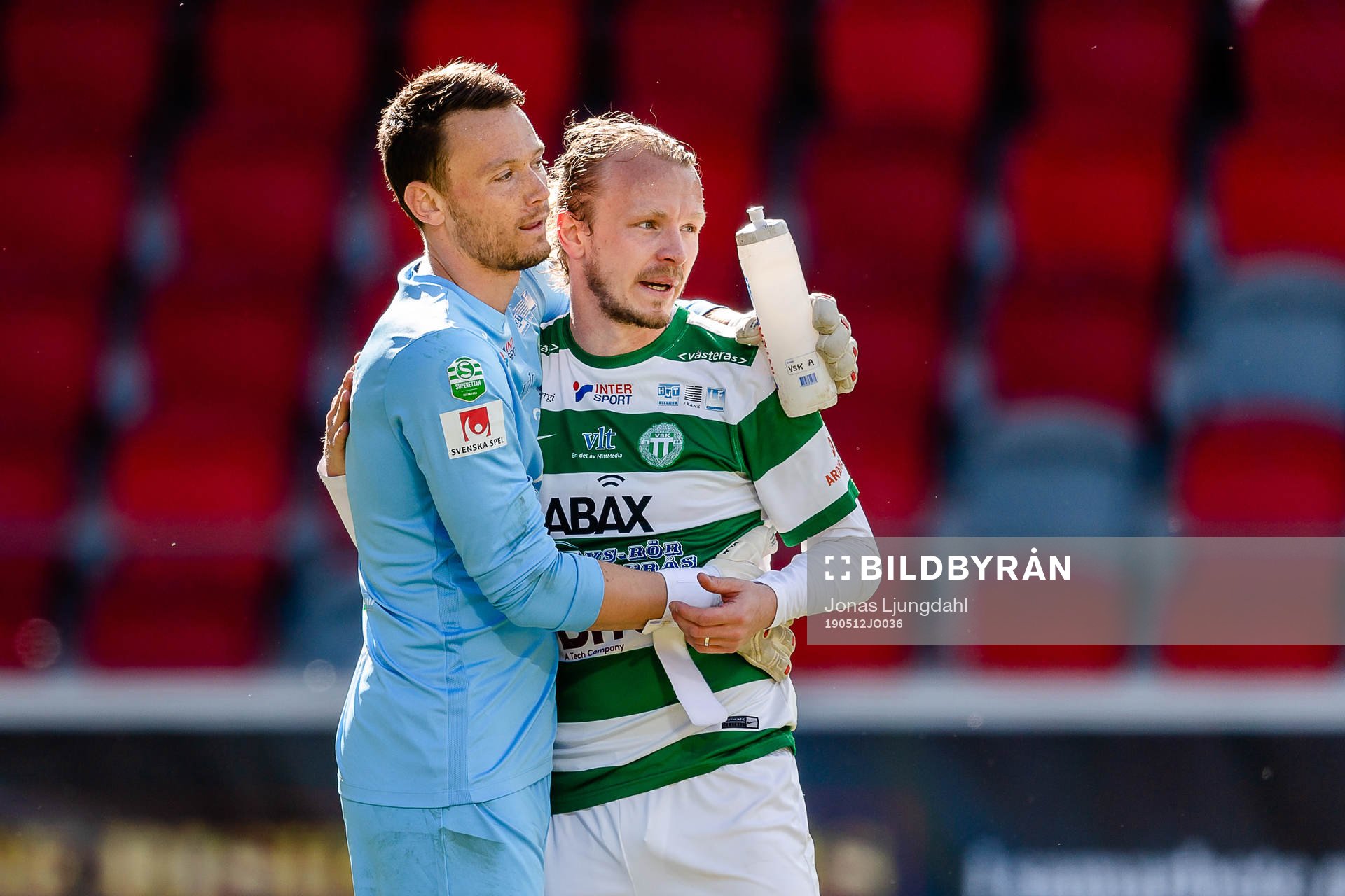 Västerås målvakt Anton Fagerström och Jesper Florén