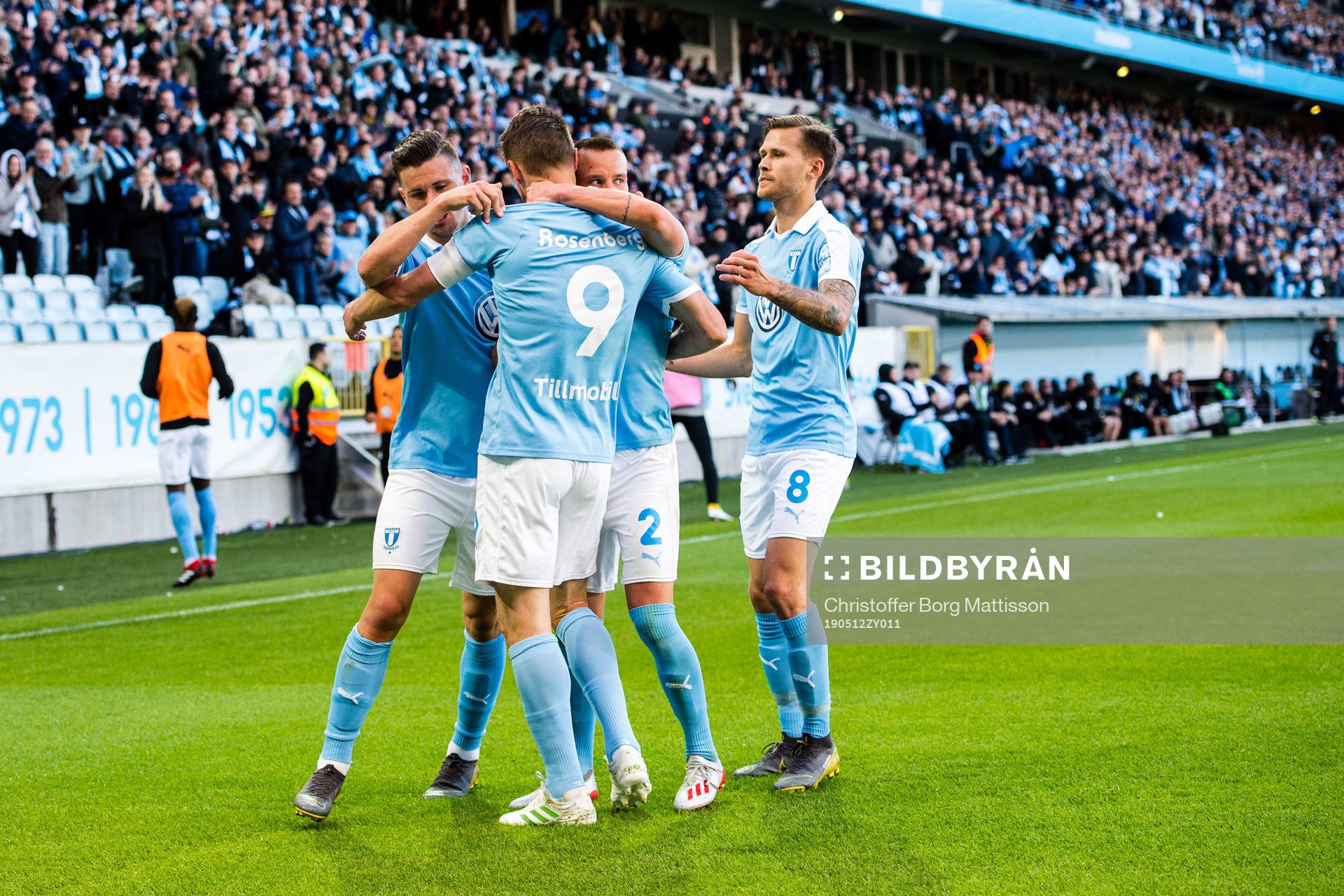 Malmö FFs Markus Rosenberg jublar med lagkamrater