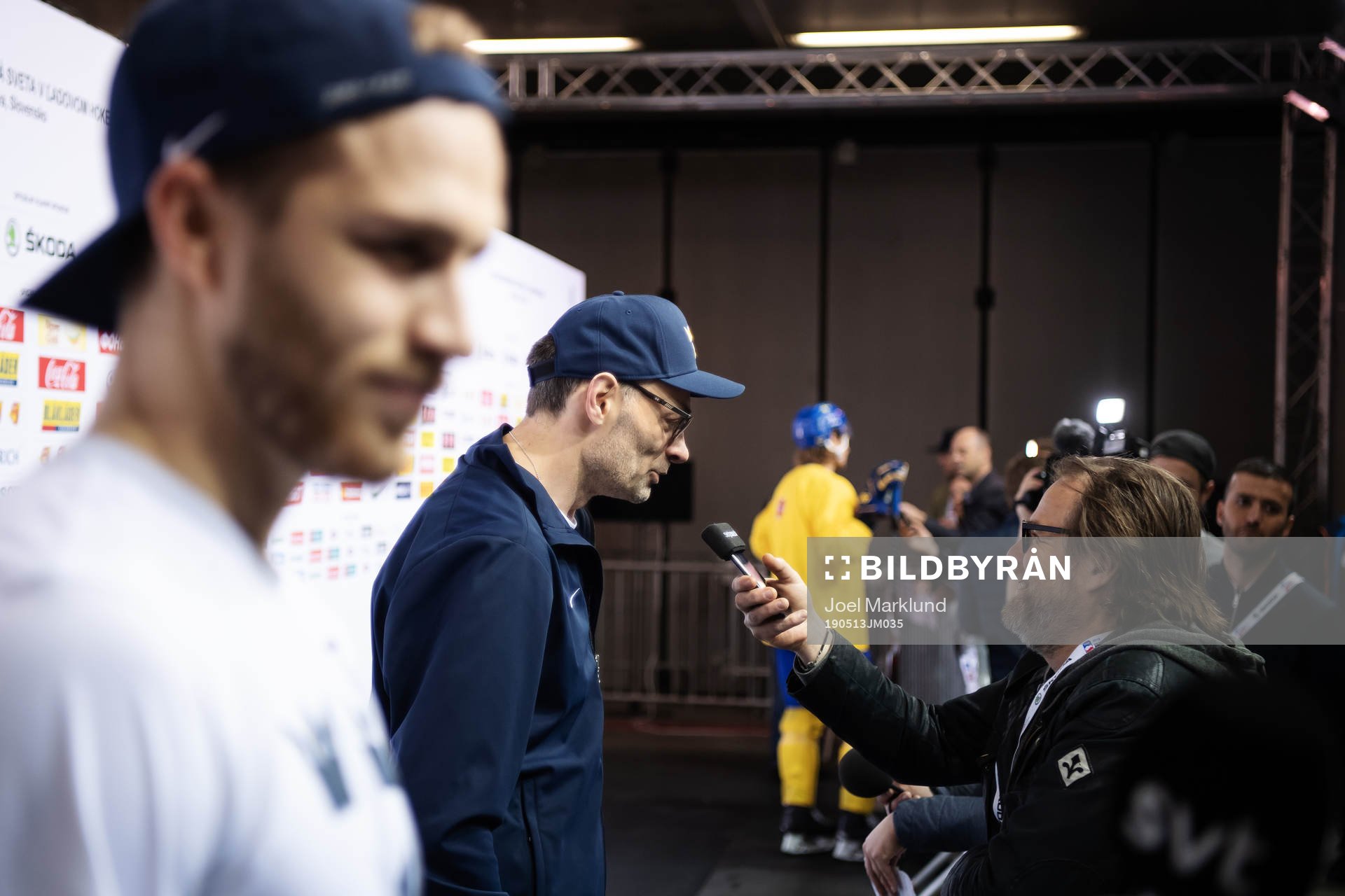 Assistant coach Peter Popovic of Sweden is being