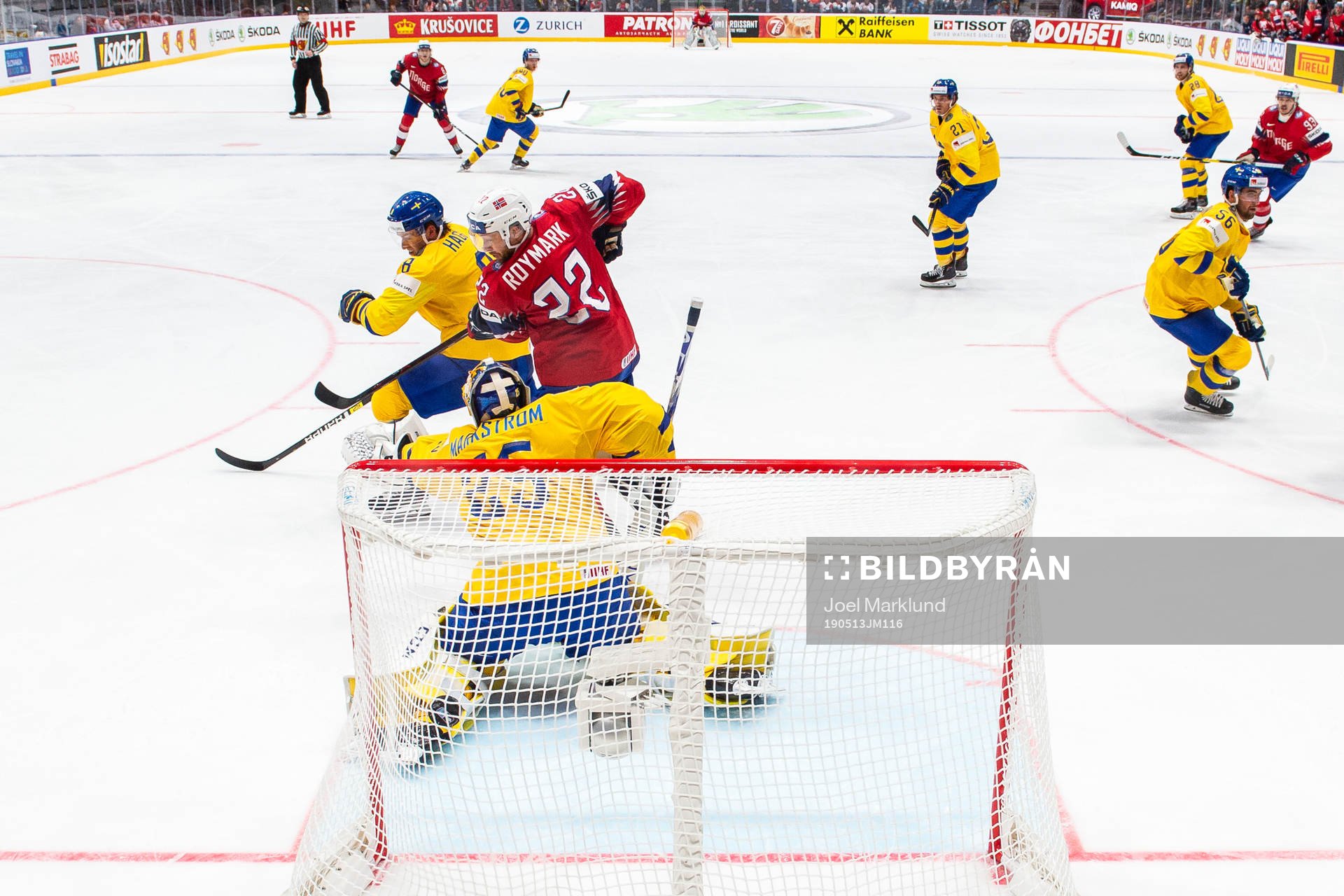Mathias Trettenes of Norway scores the 1-8 goal behind