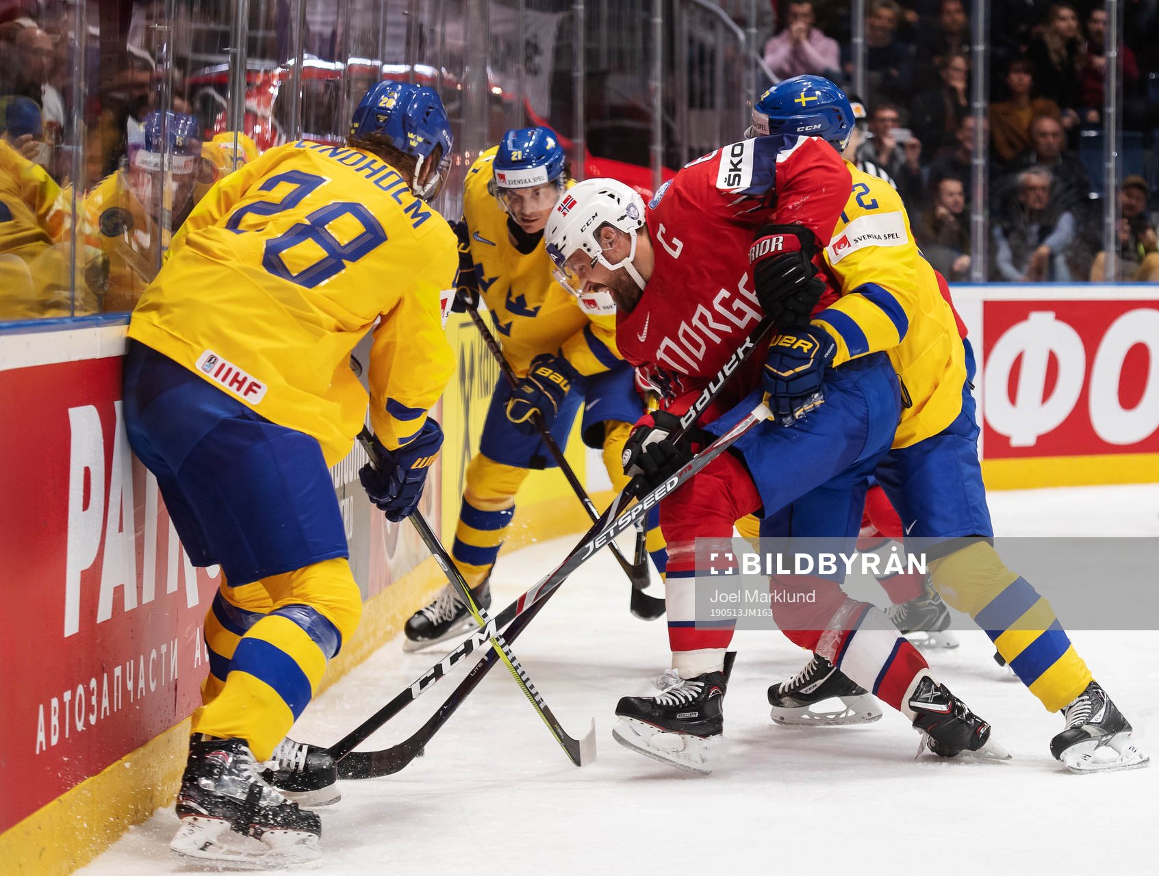 Elias Lindholm, Loui Eriksson and Patric Hörnqvist of