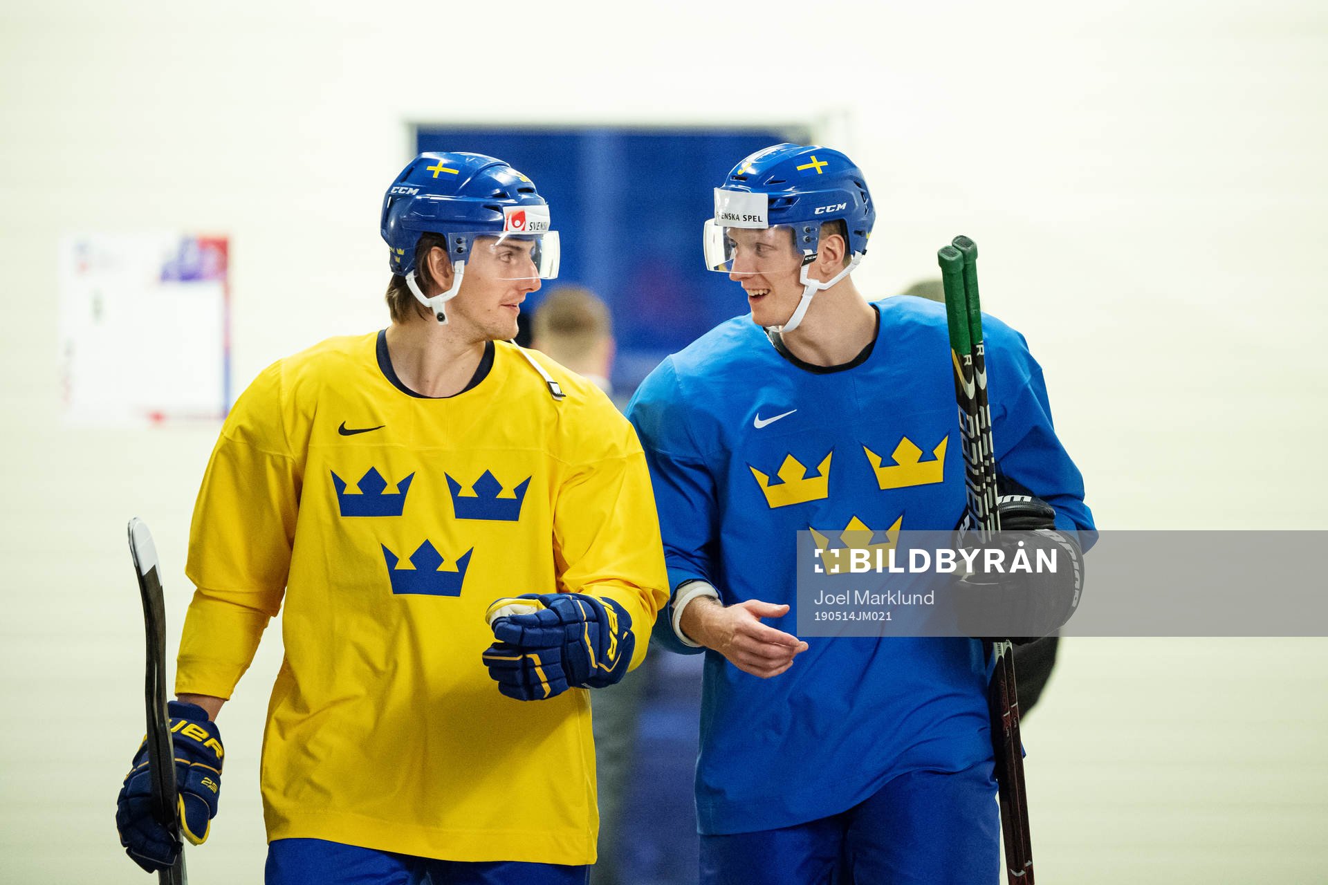 Philip Holm and John Klingberg of Sweden at a practice