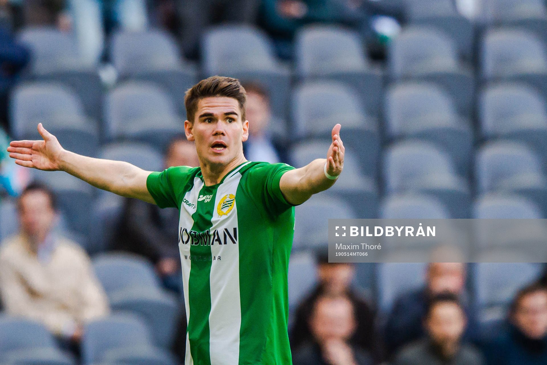 Hammarbys Vidar Örn Kjartansson reagerar