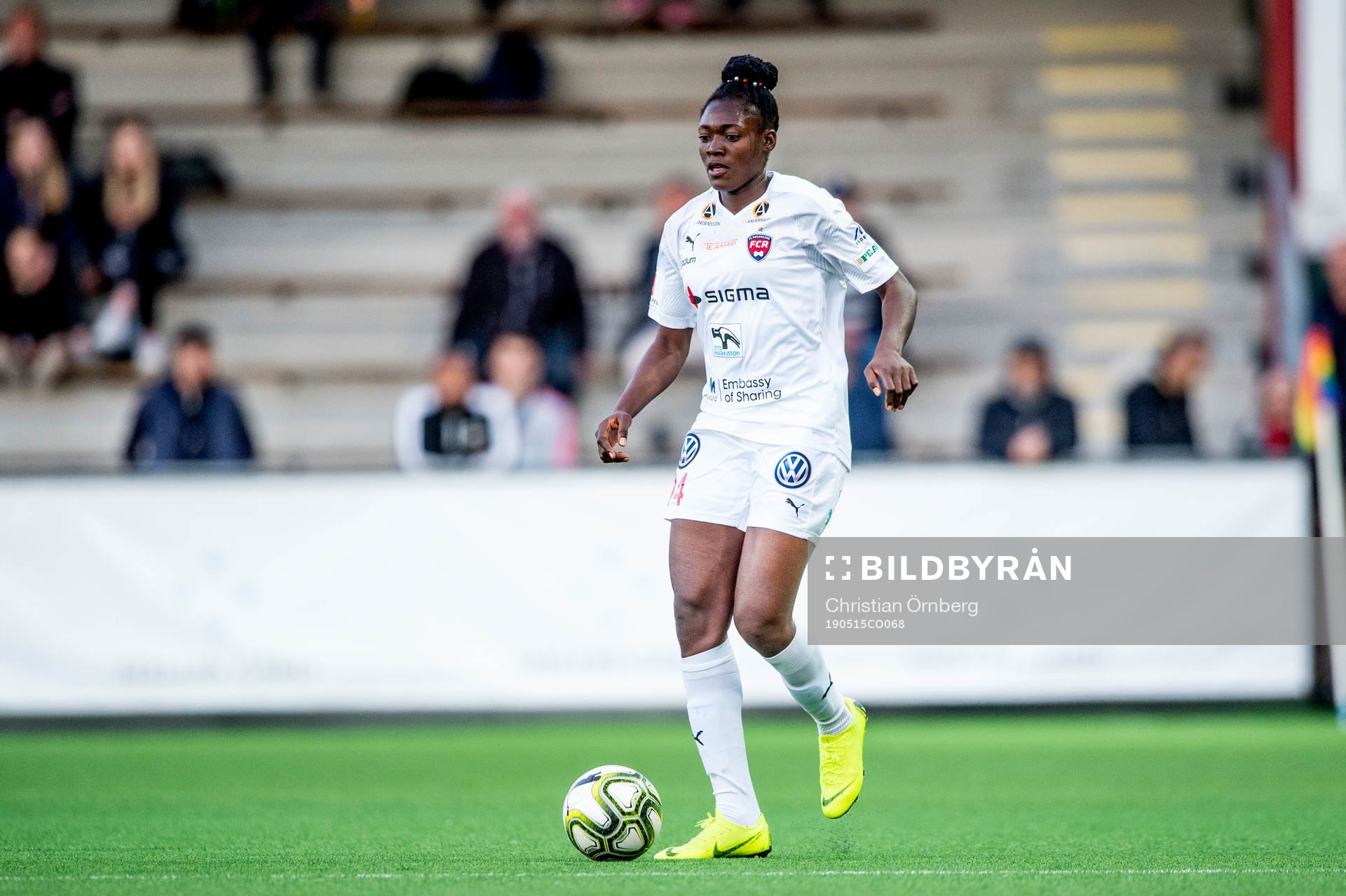 Rosengårds Anam Imo under fotbollsmatchen i Damallsvenskan mellan FC Rosengård och Piteå den 15 maj 2019 i Malmö.