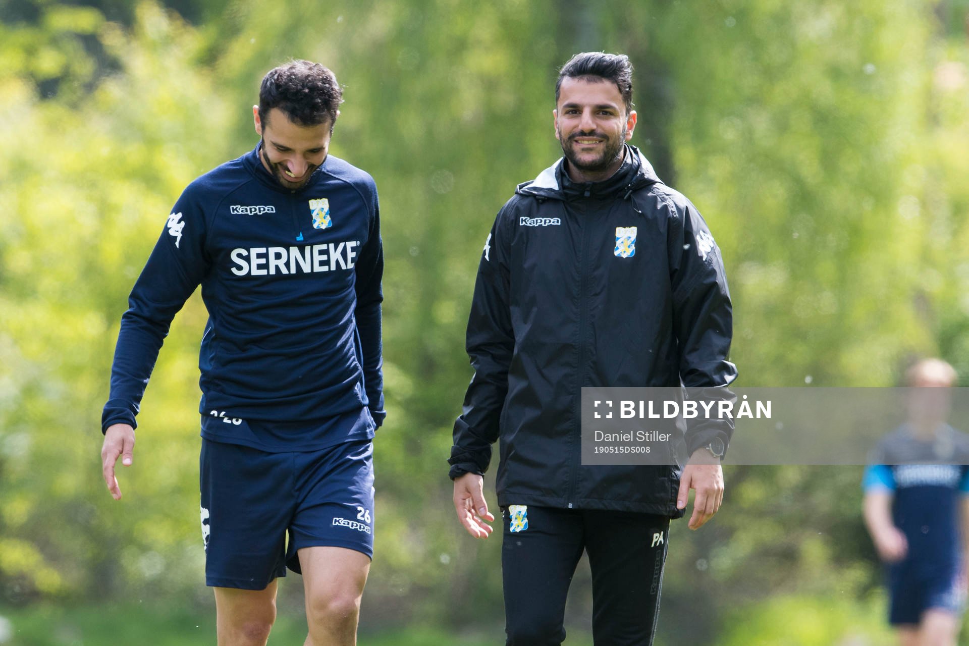 André Calisir och tränare Poya Asbaghi