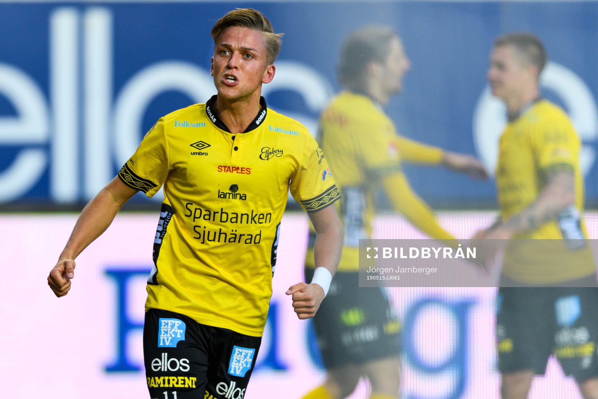 Elfsborgs Jesper Karlsson jublar efter att gjort 1-0 under fotbollsmatchen i Allsvenskan mellan Elfsborg och AFC Eskilstuna den 15 maj 2019 i Borås.