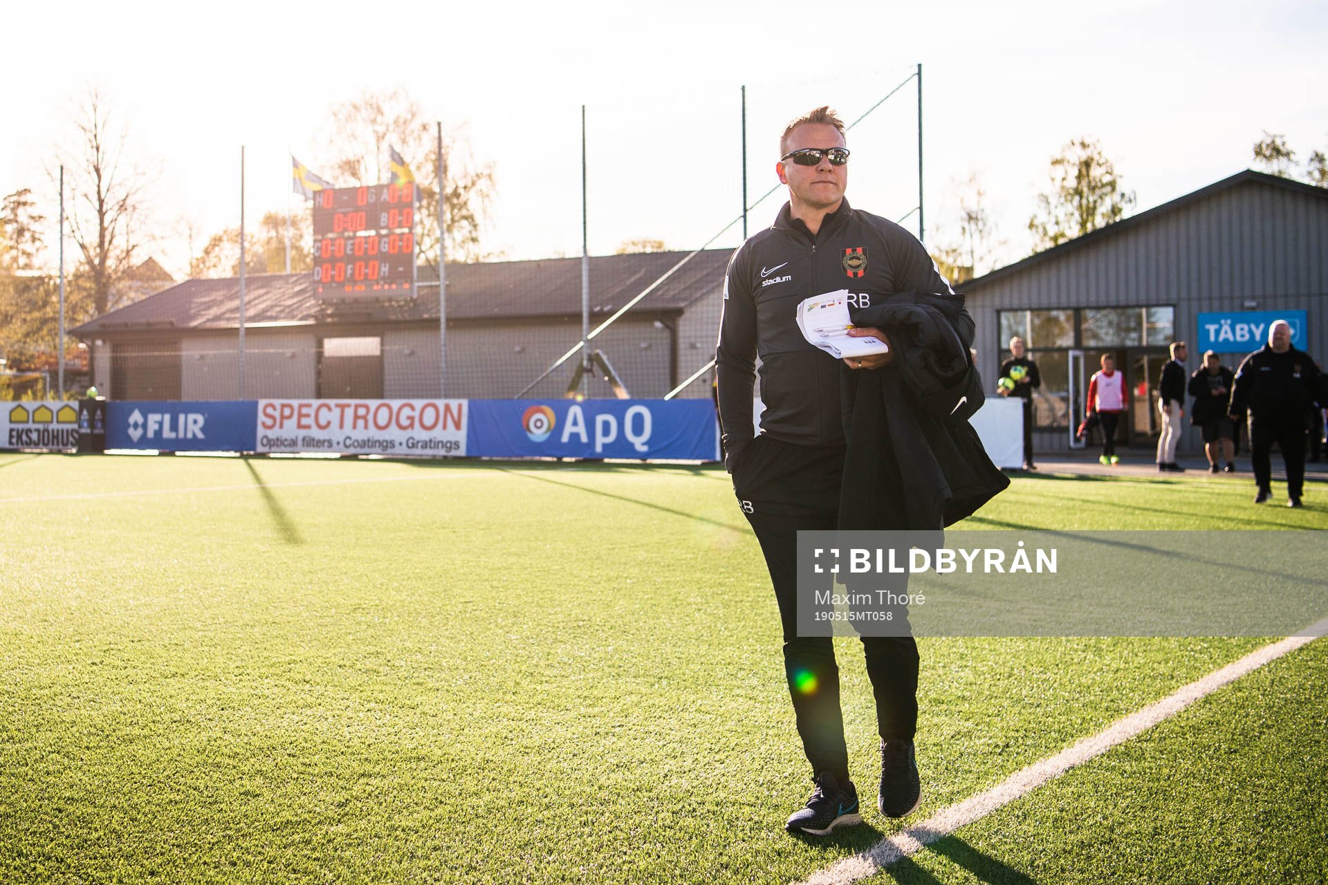 Brommapojkarnas tränare Roberth Björknesjö inför fotbollsmatchen i Superettan mellan Frej och Brommapojkarna den 15 maj 2019 i Stockholm.