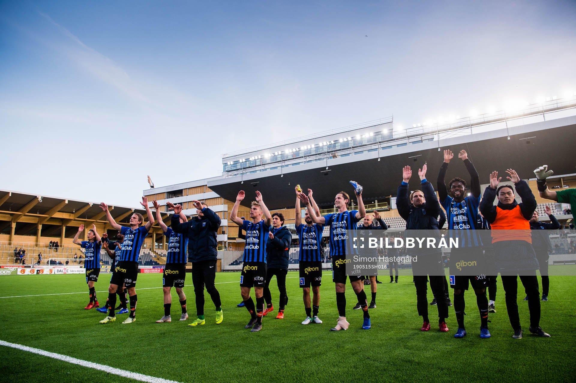 Sirius spelare jublar efter fotbollsmatchen i Allsvenskan mellan Sirius och GIF Sundsvall den 15 maj 2019 i Uppsala.
