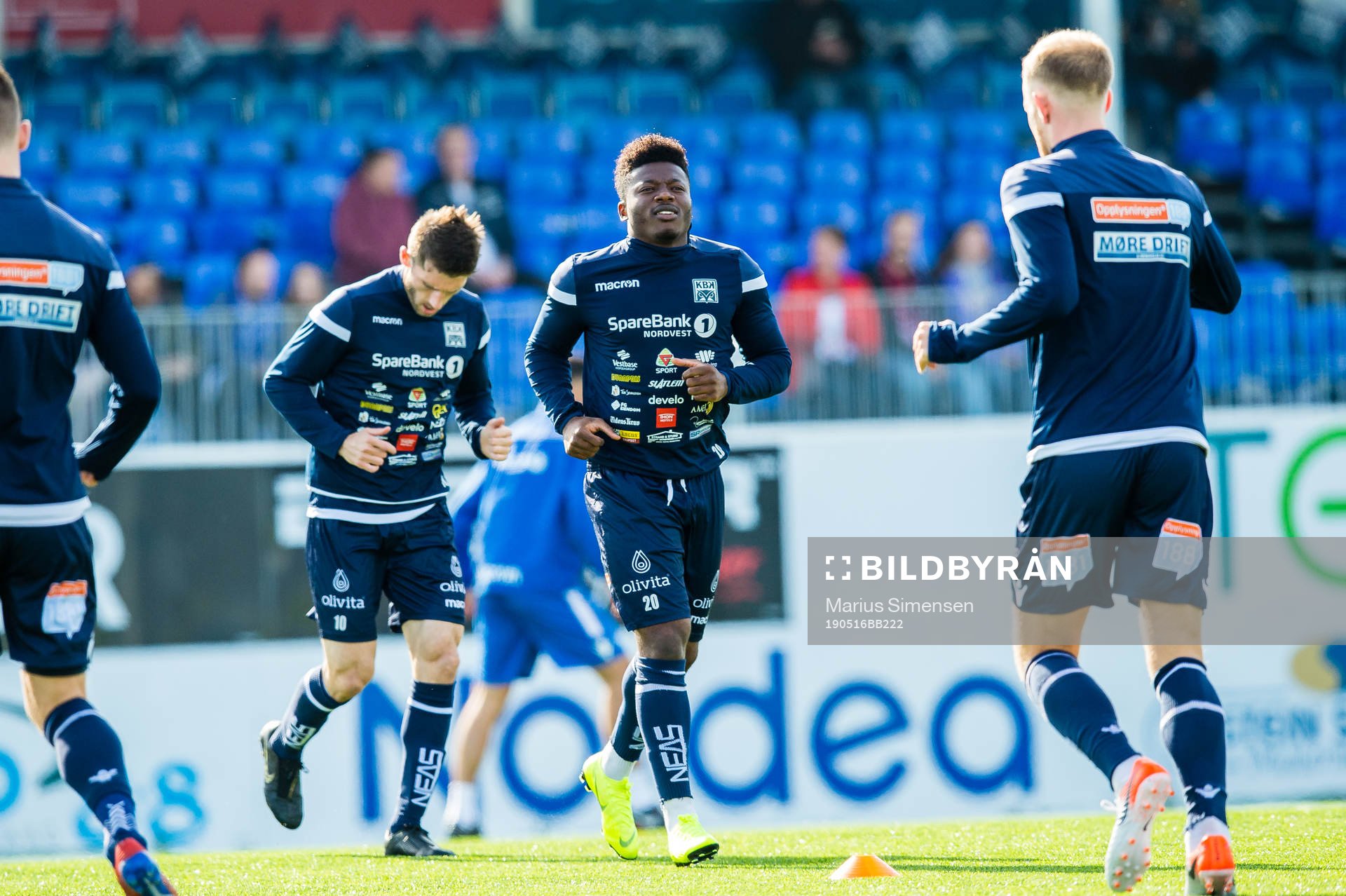 Thomas Olivier Amang A Kegueni of Kristiansund ahead of the Eliteserien match between Kristiansund and Molde on May 16, 2019 in Kristiansund.