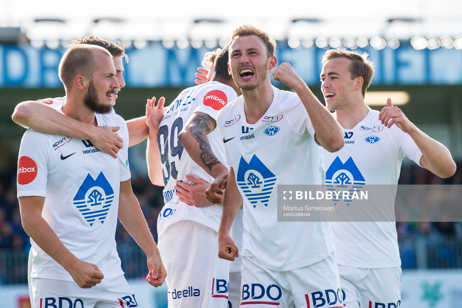 Fredrik Aursnes of Molde celebrates