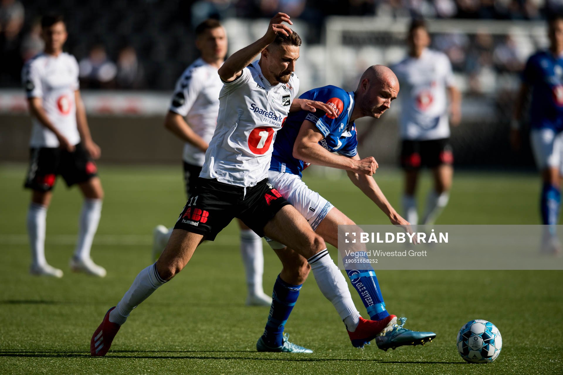 Elbasan Rashani of Odd and Magnus Blakstad of Ranheim