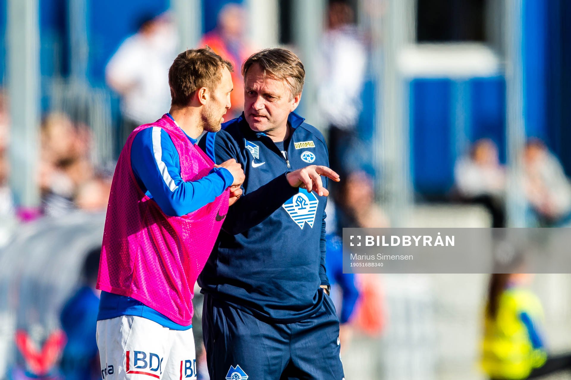Magnus Wolff Eikrem of Molde and Erling Moe, head coach of