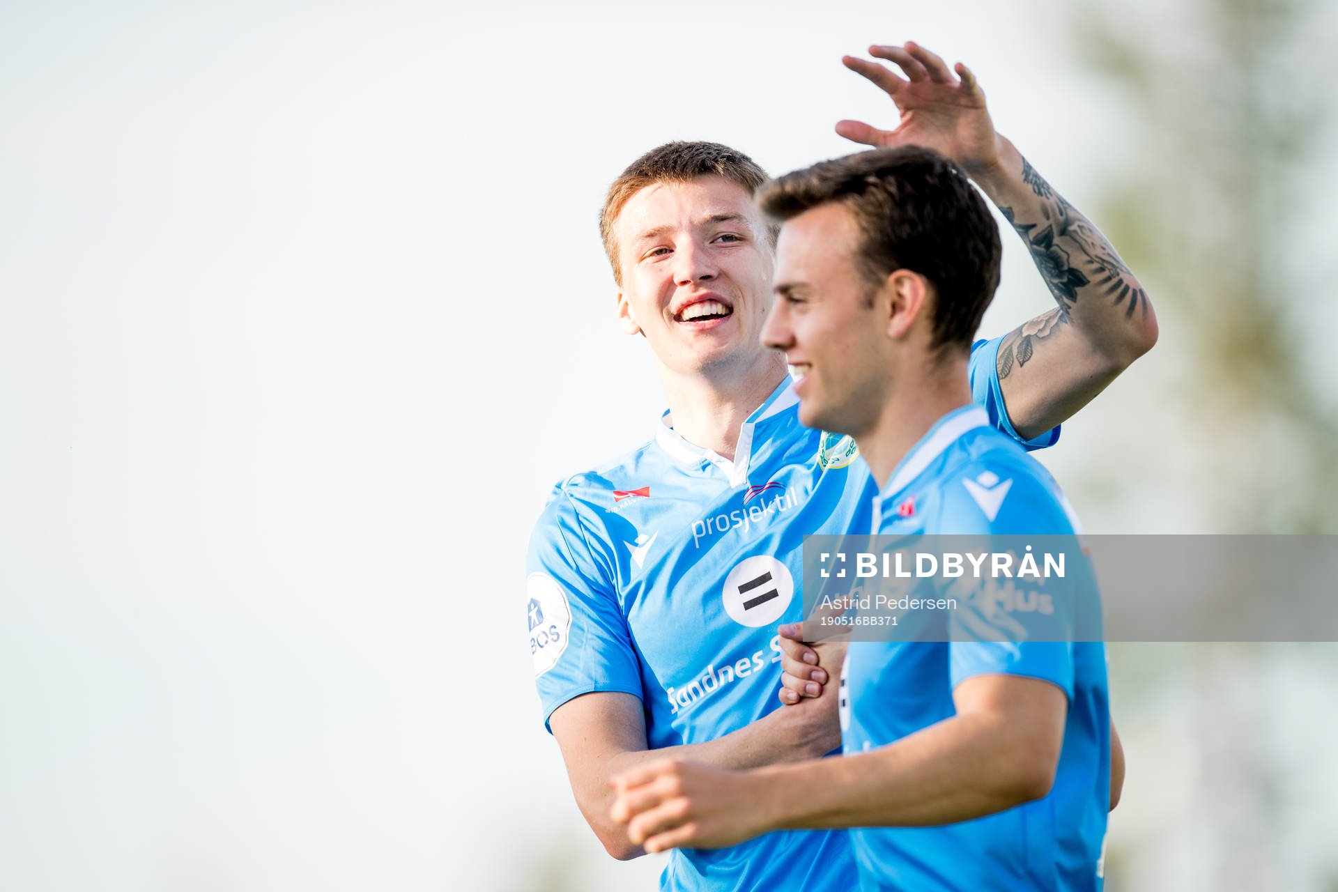 Axel Kryger and Adrian Berntsen of Sandnes Ulf celebrate