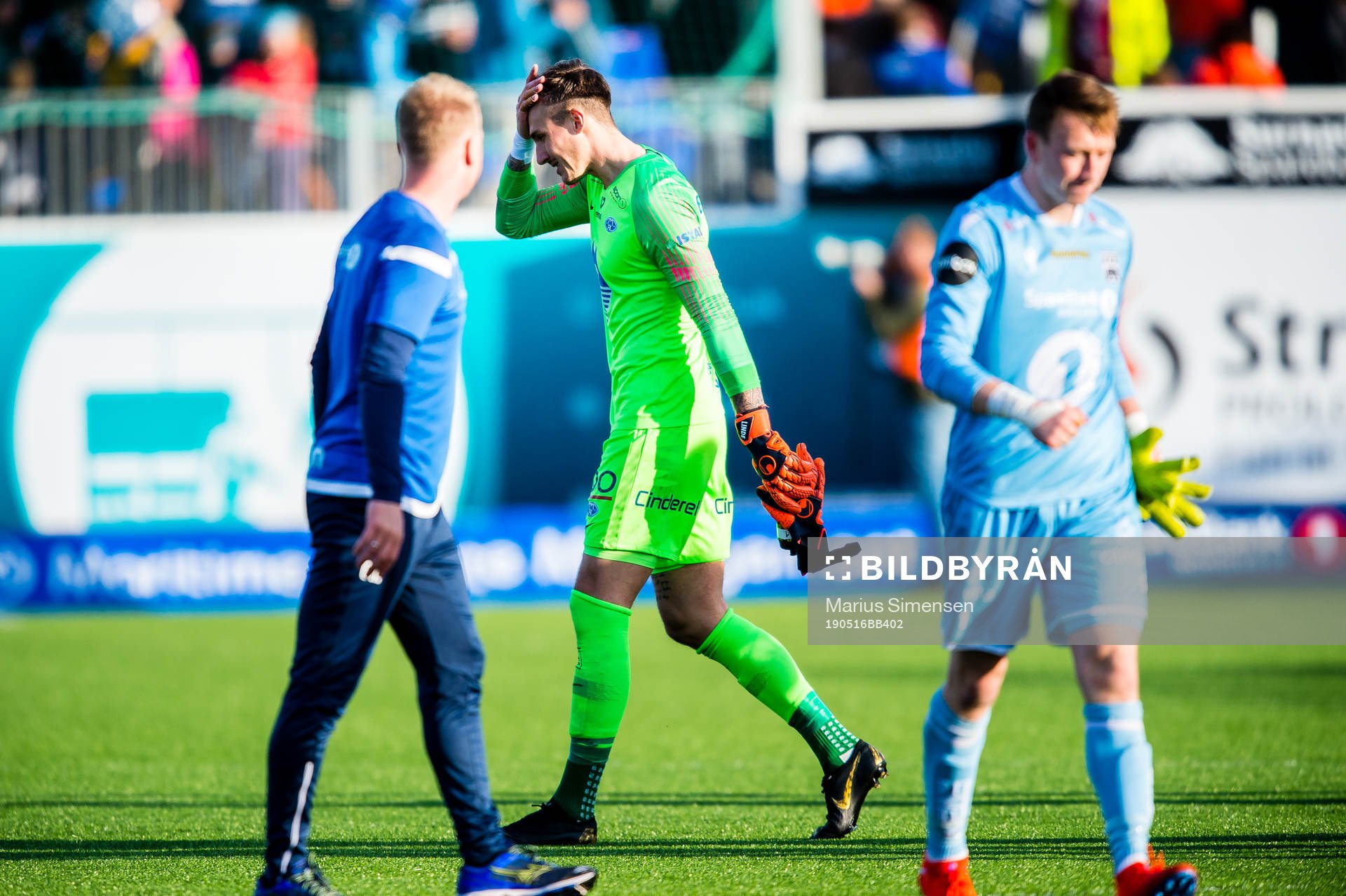 Andreas Christopher Linde of Molde looks dejected