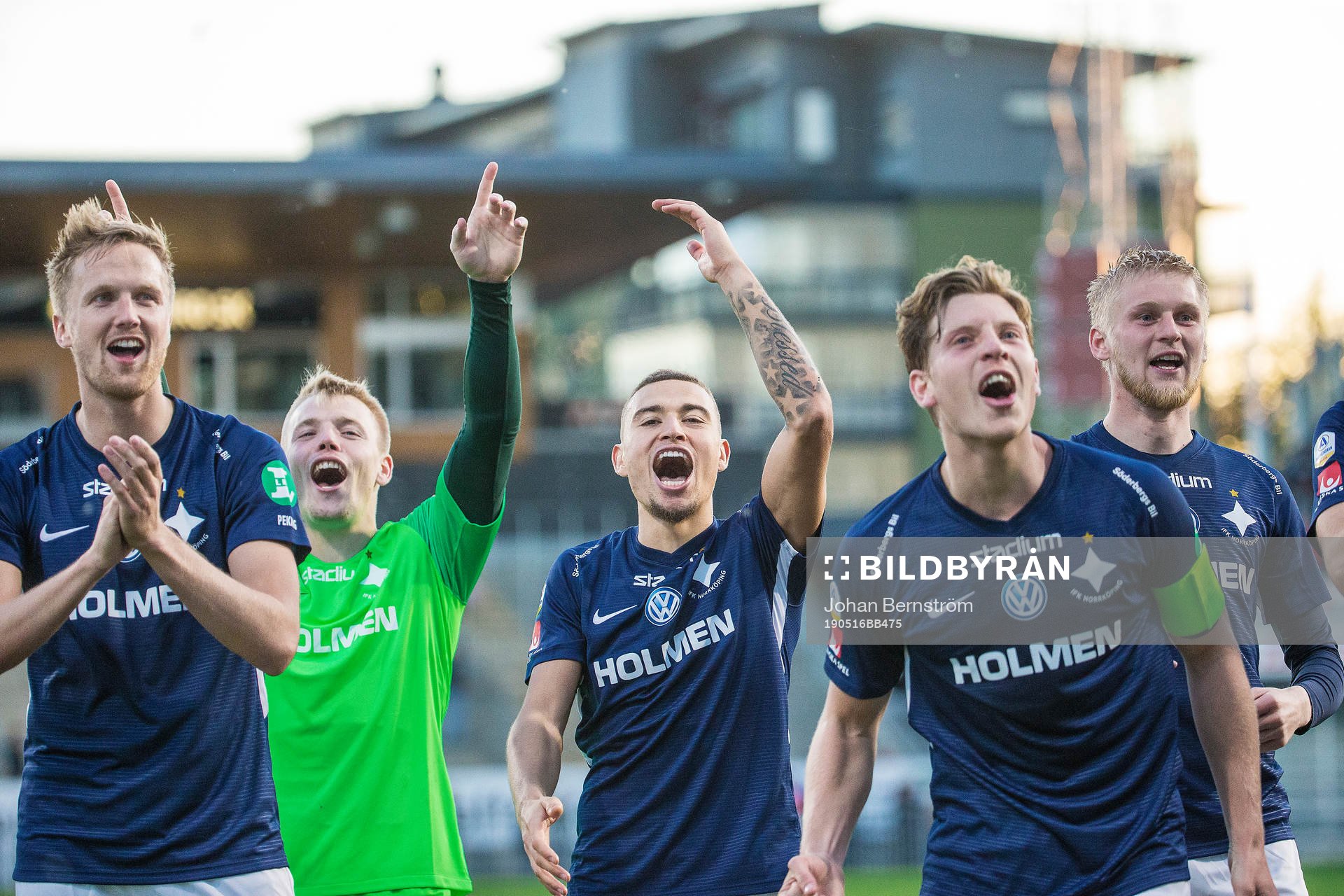 IFK Norrköpings Jordan Larsson jublar efter fotbollsmatchen i Allsvenskan mellan Örebro och Norrköping den 16 maj 2019 i Örebro.