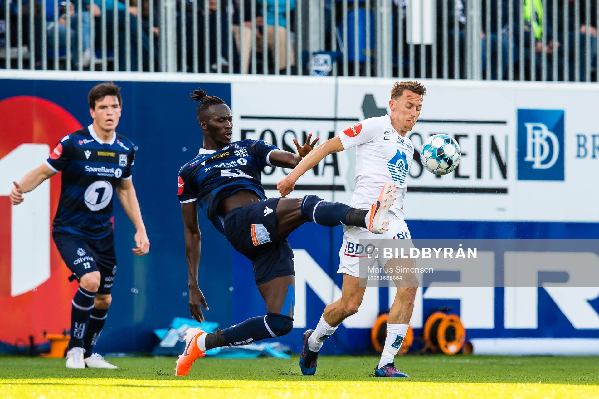 Amidou Diop of Kristiansund and Mattias Kent Moström of