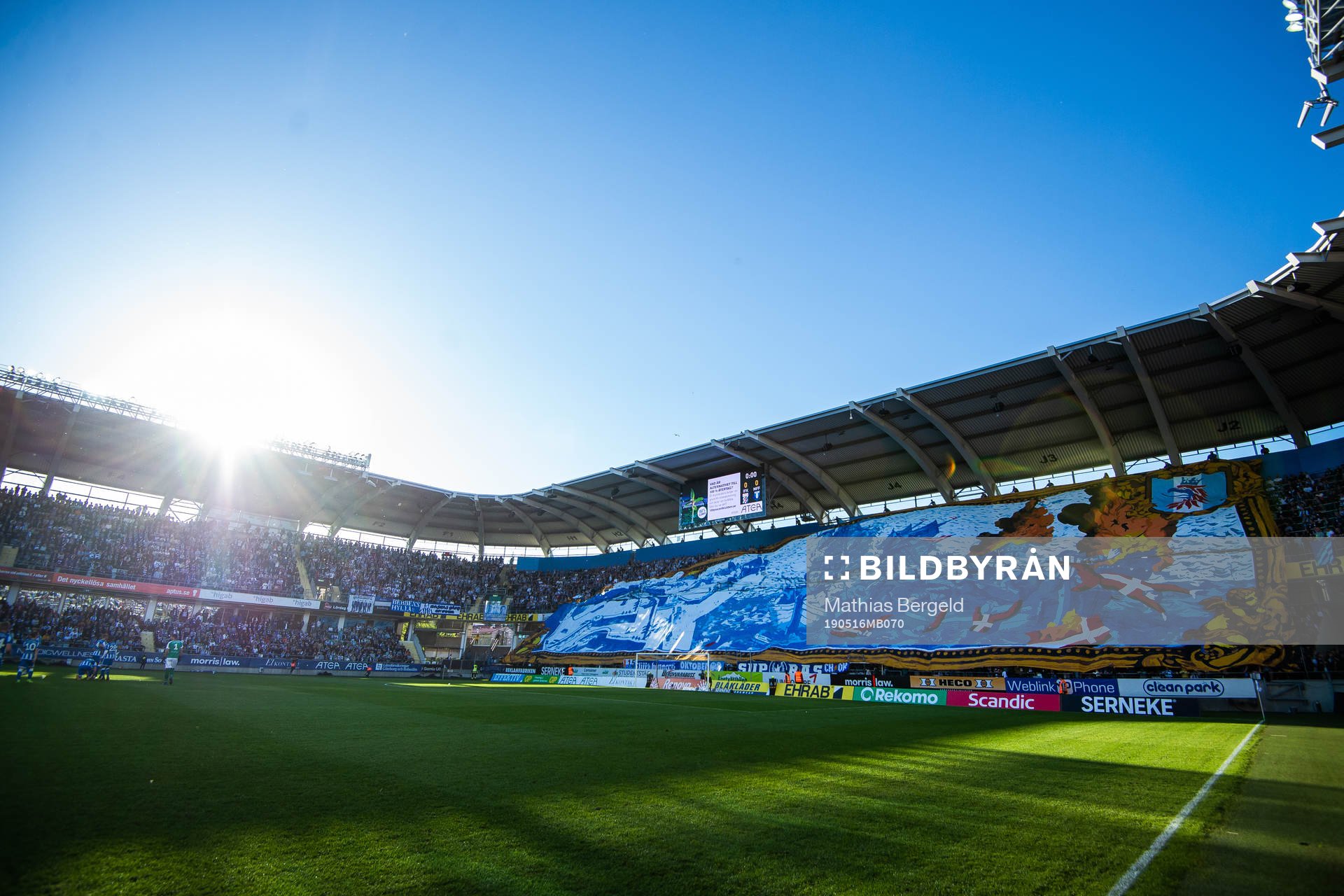 Ett tifo från IFK Göteborgs supportrar på Gamla Ullevi