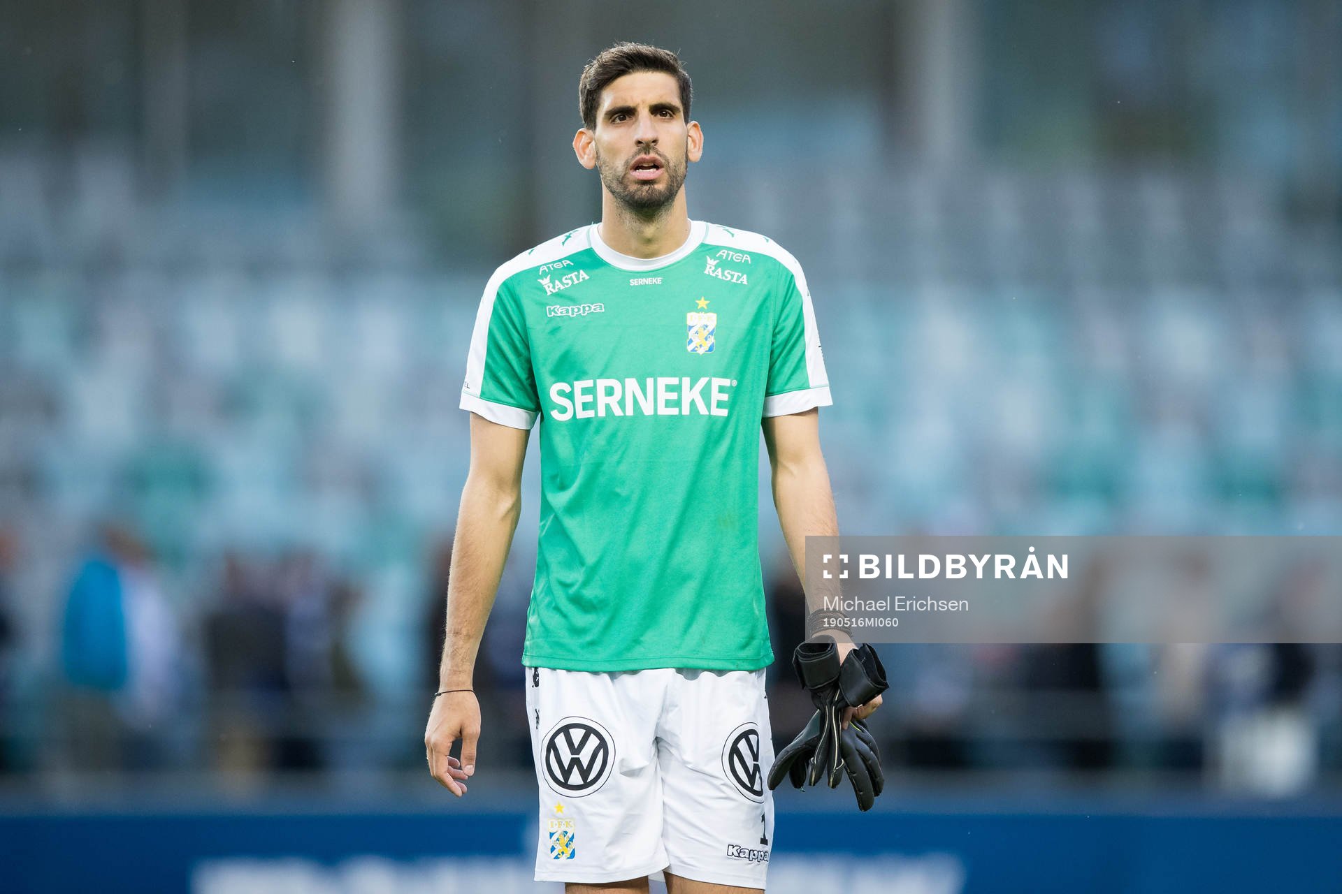 IFK Göteborgs målvakt Giannis Anestis efter fotbollsmatchen i allsvenskan mellan IFK Göteborg och Malmö FF den 16 maj 2019 i Göteborg.