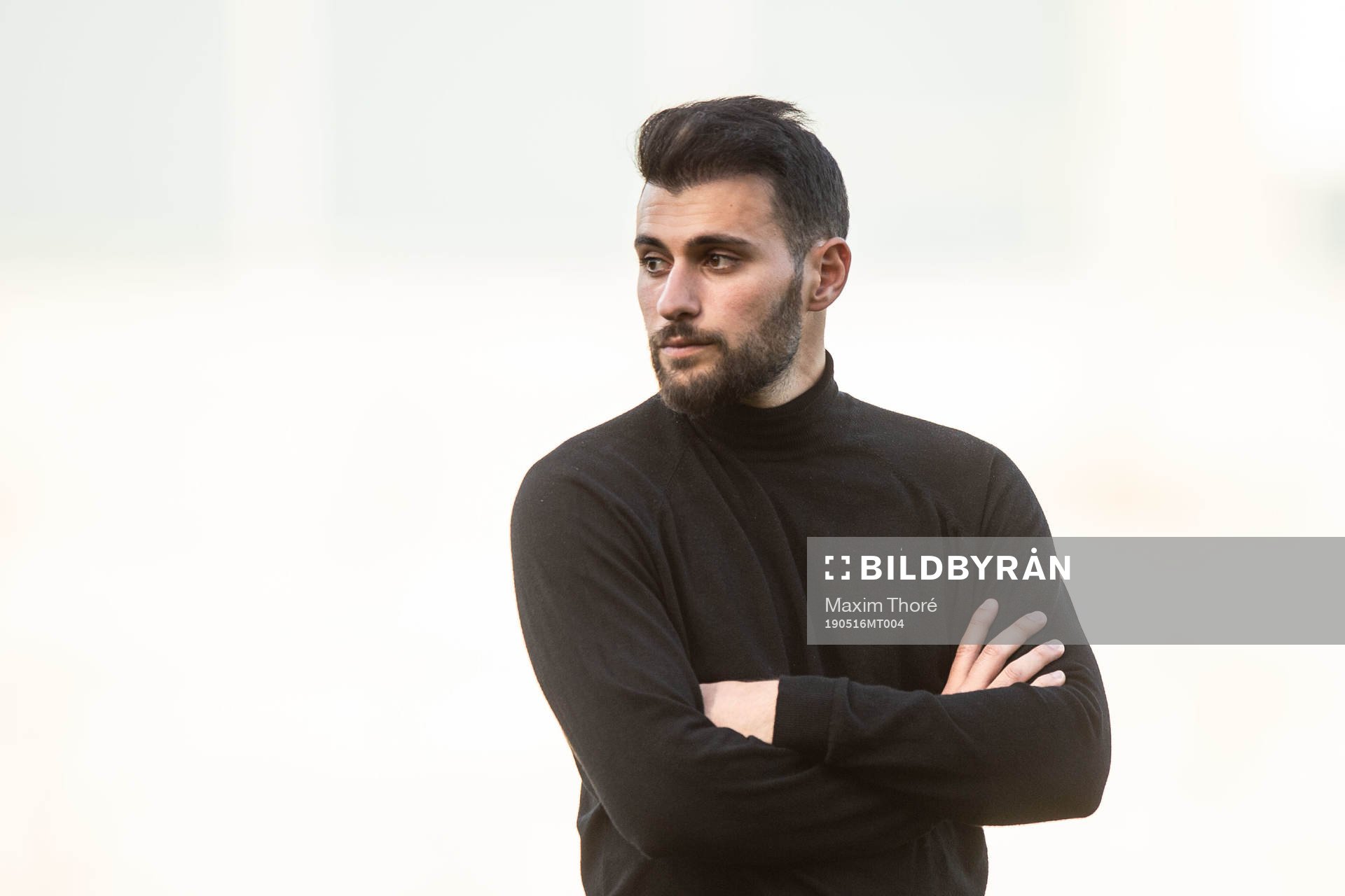 Syrianskas tillfällige tränare Mattias Genc inför fotbollsmatchen i Superettan mellan Västerås och Syrianska den 16 maj 2019 i Västerås.