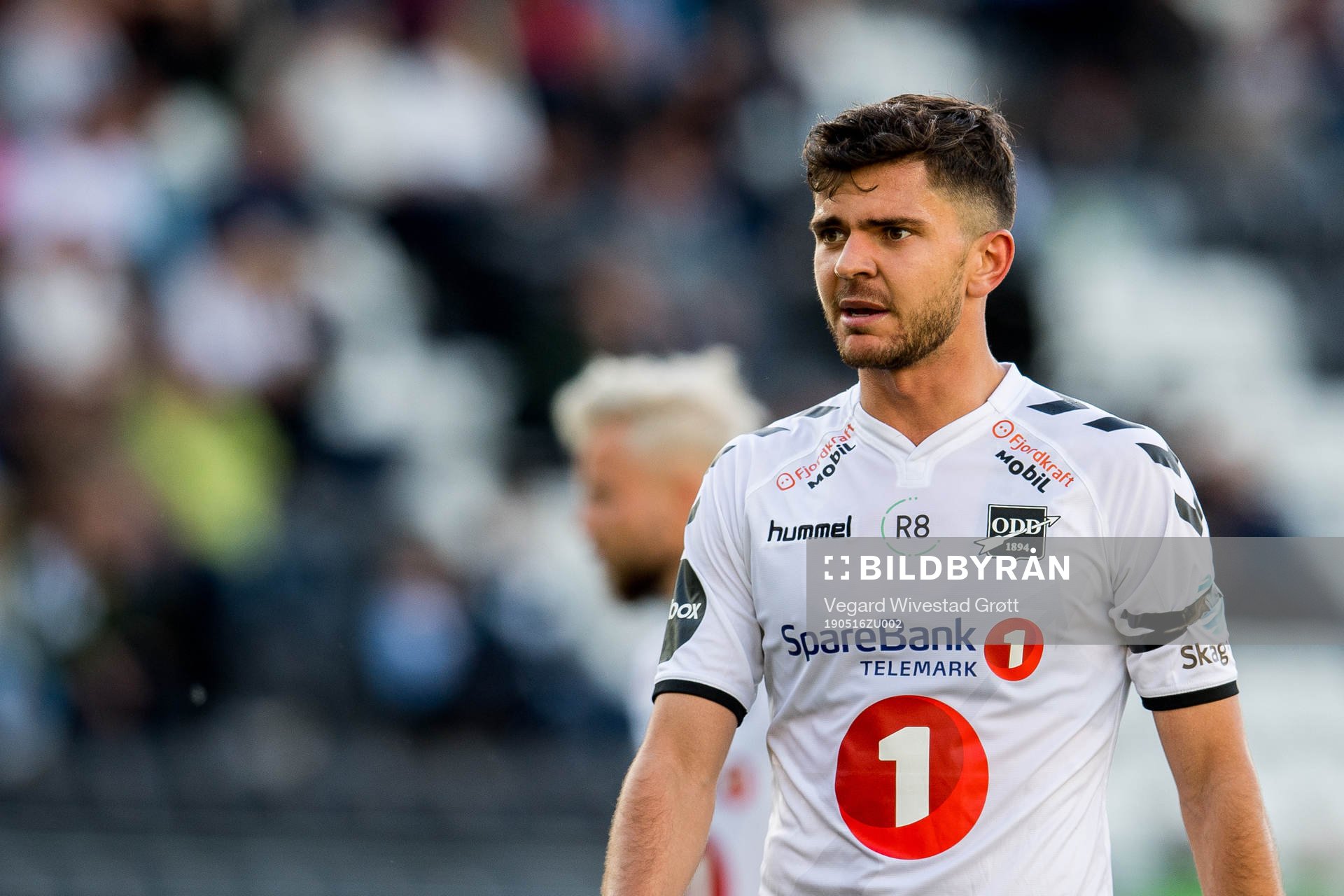 Fredrik Oldrup Jensen of Odd during the Eliteserien football match between Odd and Ranheim on May 16, 2019 in Skien.